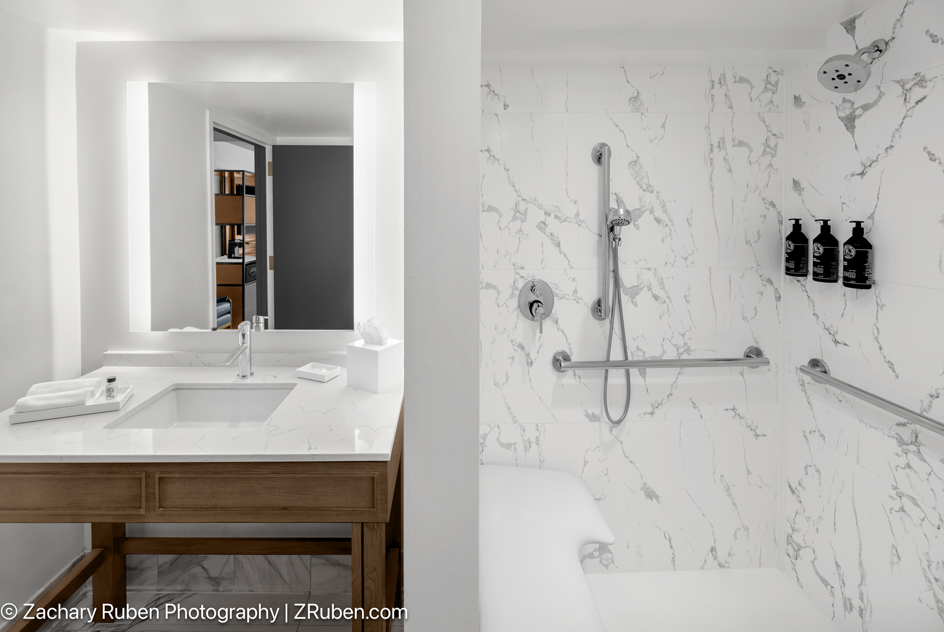 Accessible Roll-In Shower at ARC Hotel, Washington DC, Series by Marriott