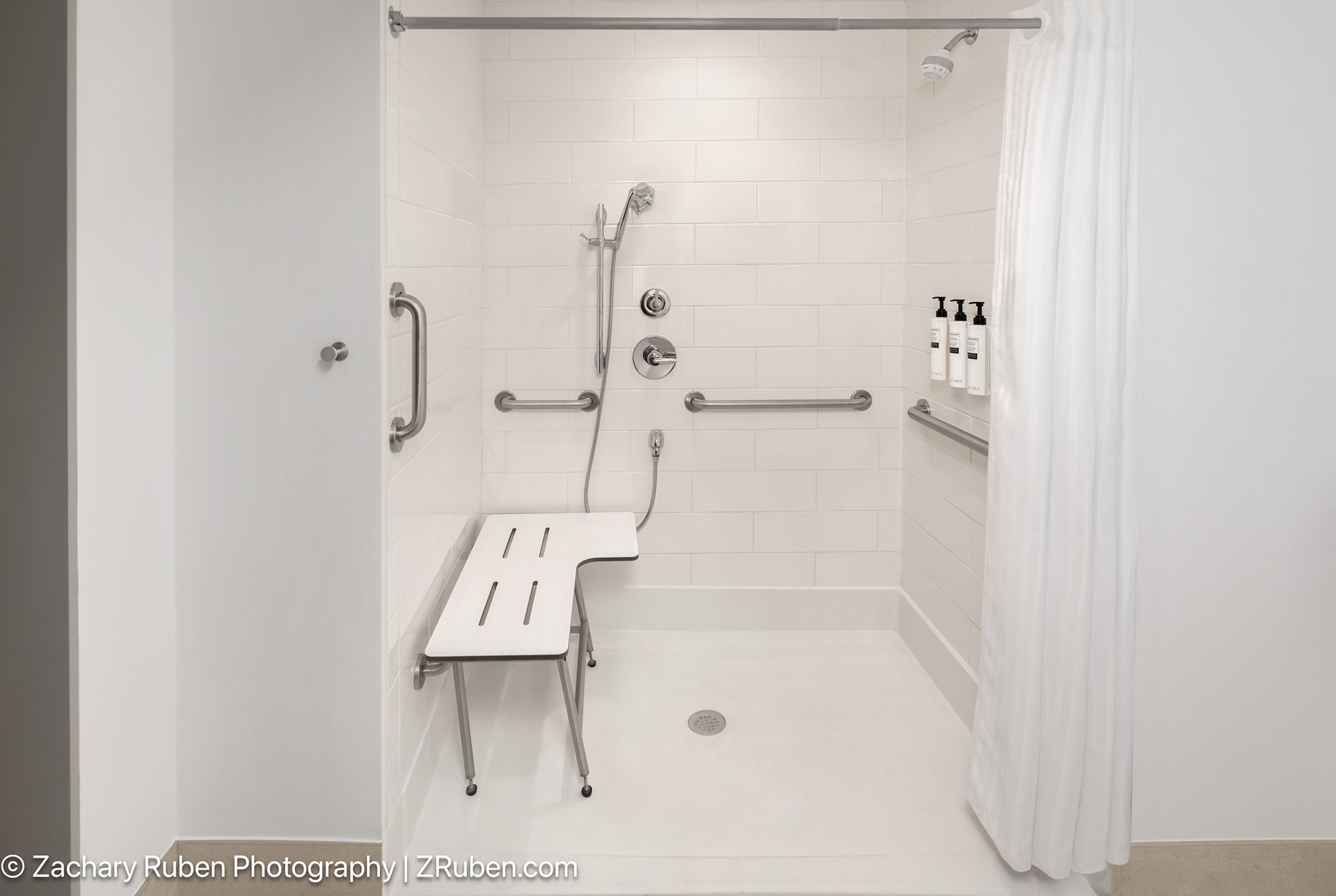 Accessible Roll-In Shower at Hilton Garden Inn Topeka