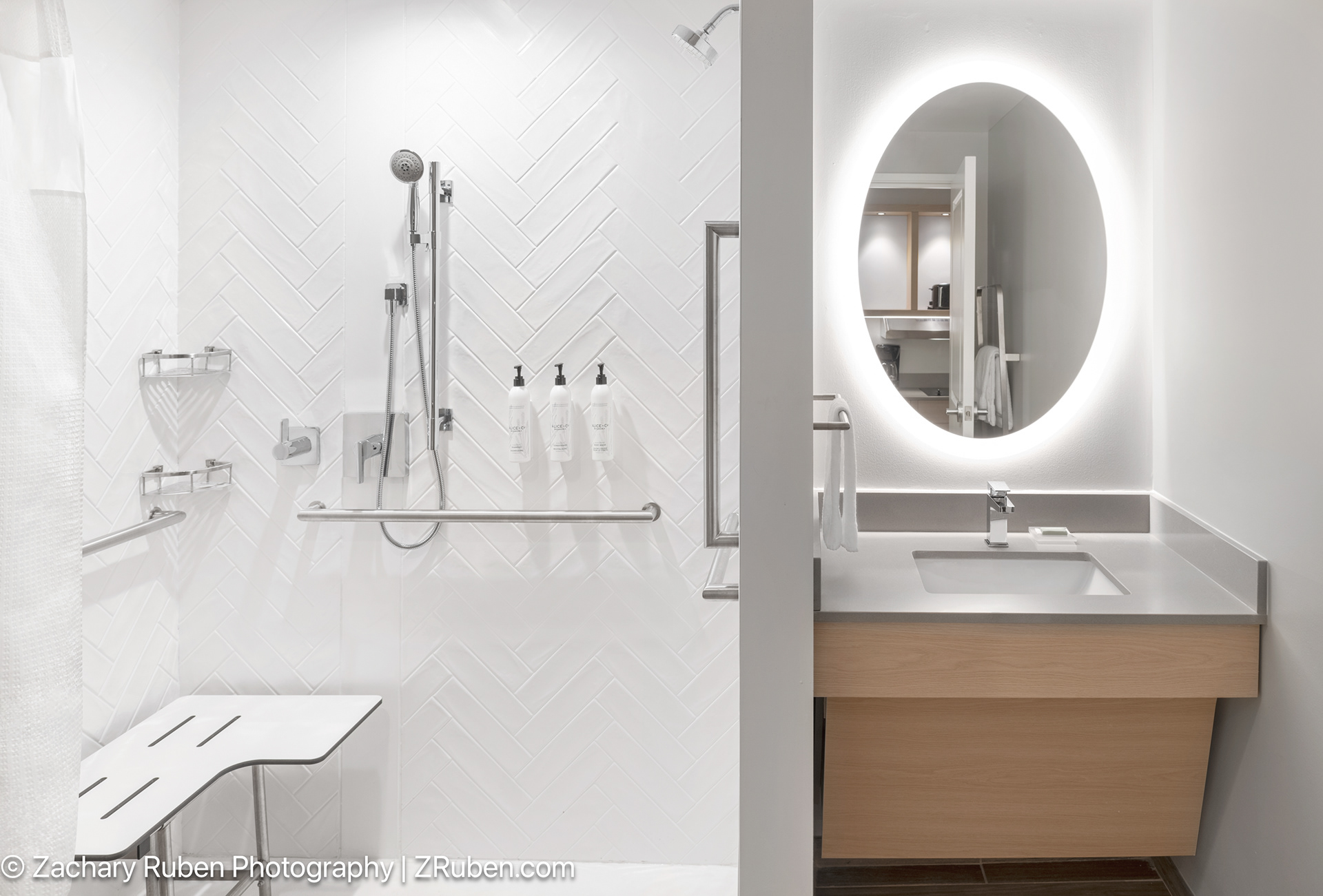 Roll-In Shower at TownePlace Suites Detroit Taylor