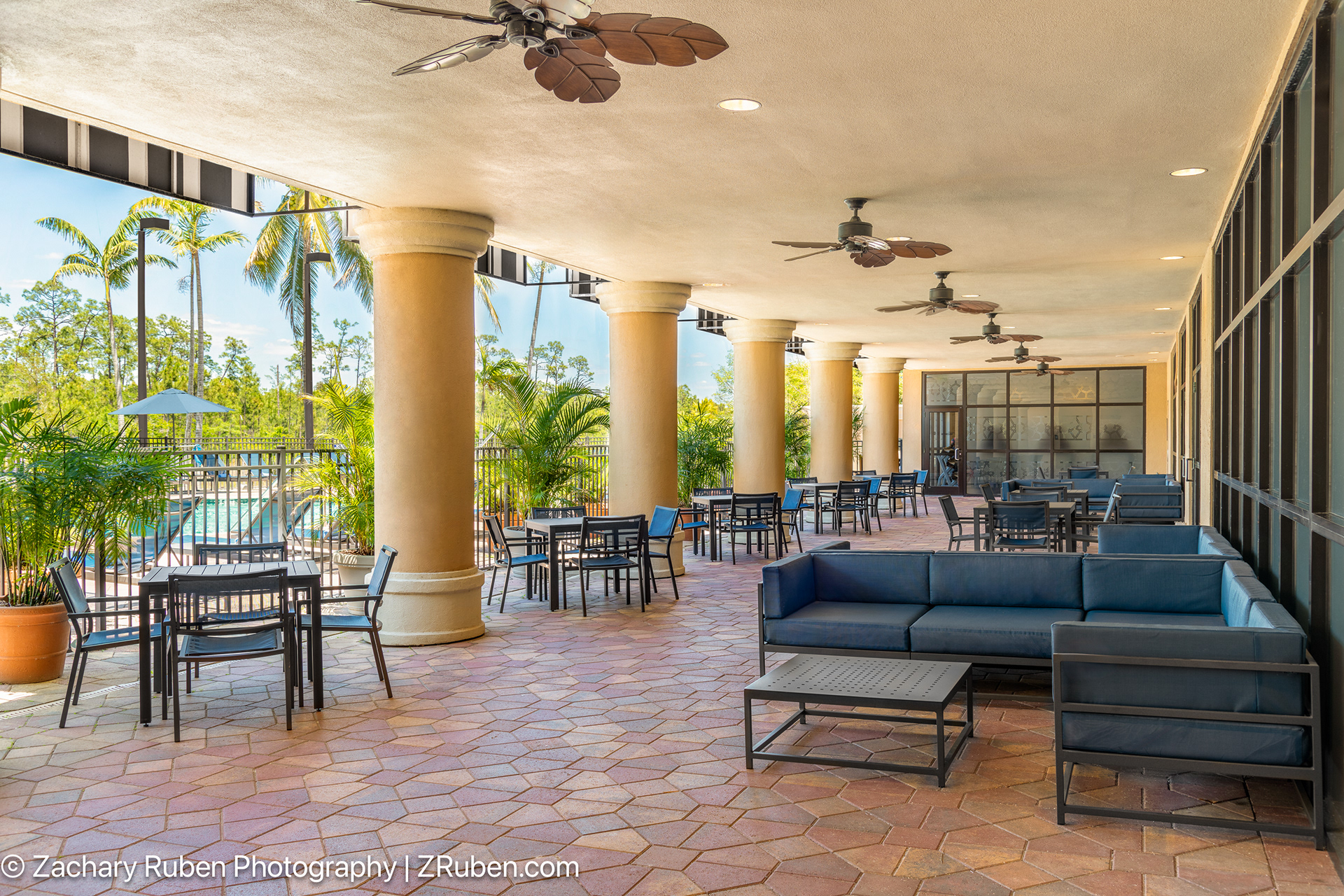 Outdoor Covered Patio at Embassy Suites Fort Myers Estero
