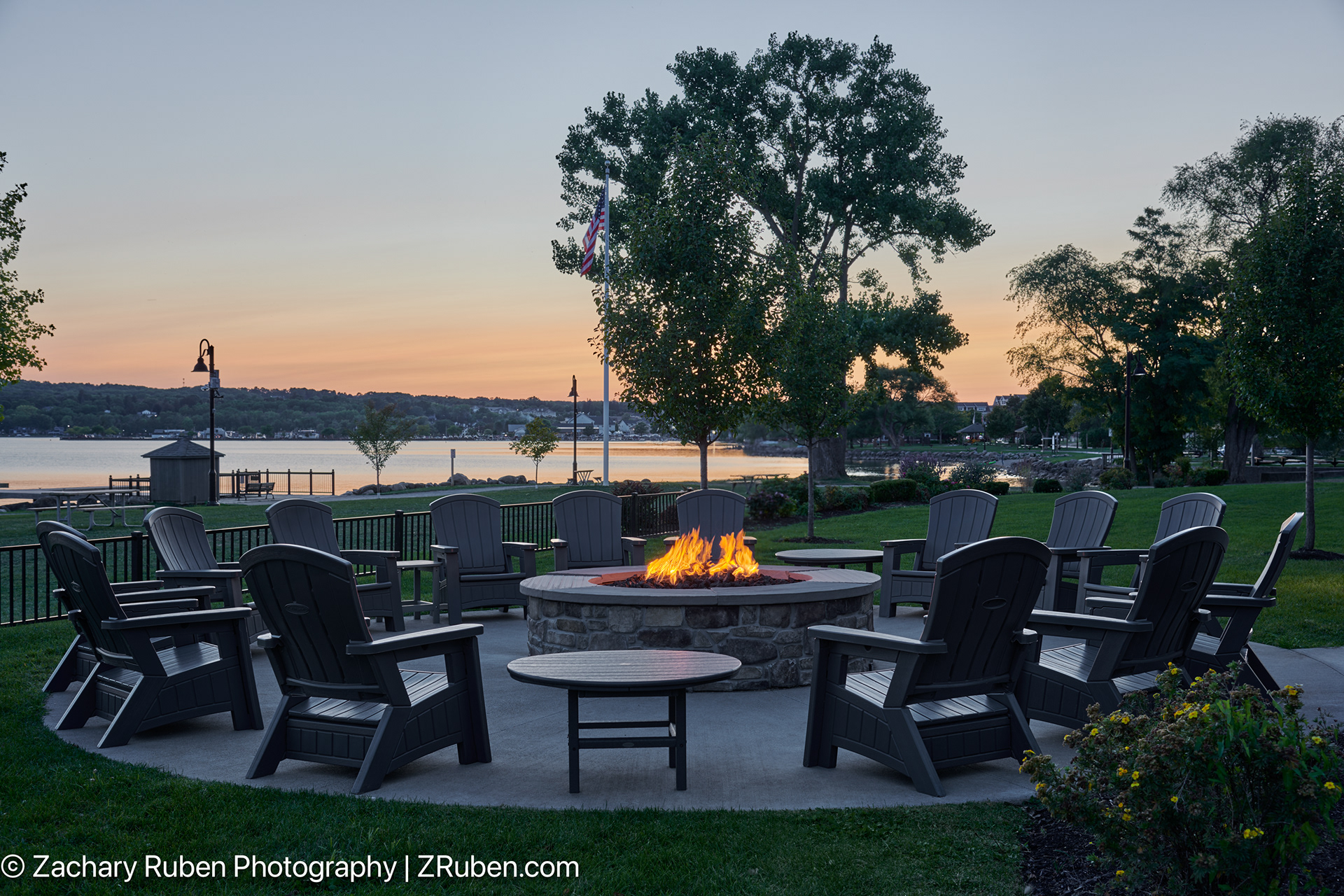 Firepit at Hotel Canandaigua, Tapestry Collection by Hilton