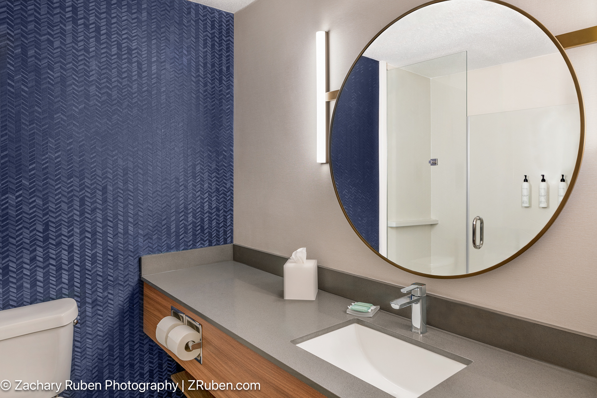 Shower Bathroom at Fairfield Inn & Suites Saginaw