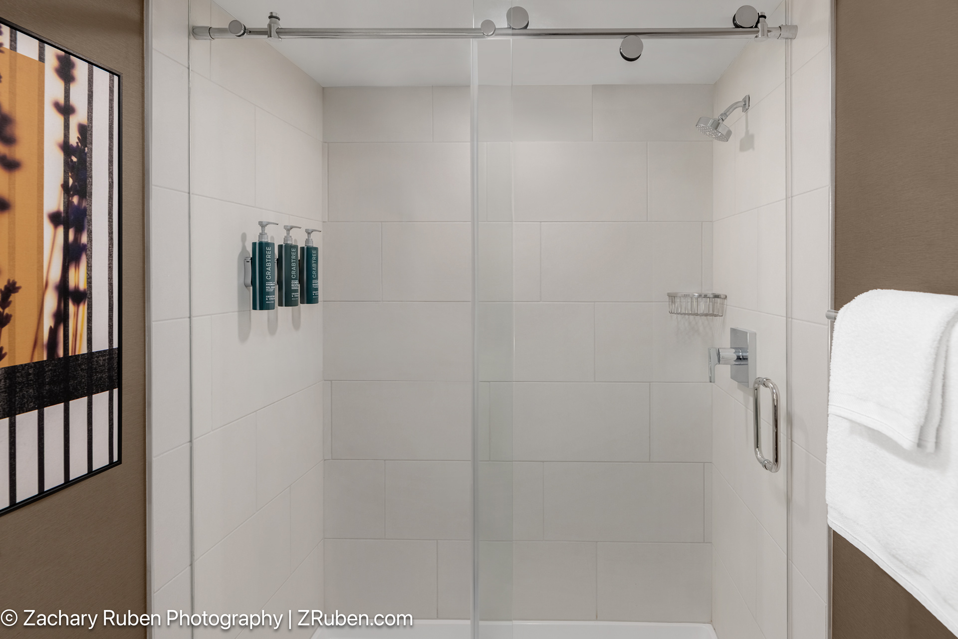 Shower Bathroom at Doubletree Springfield