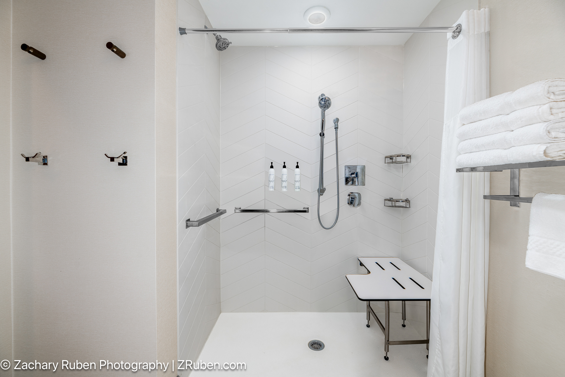 ADA Roll-In Shower Bathroom at TownePlace Suites Norfolk