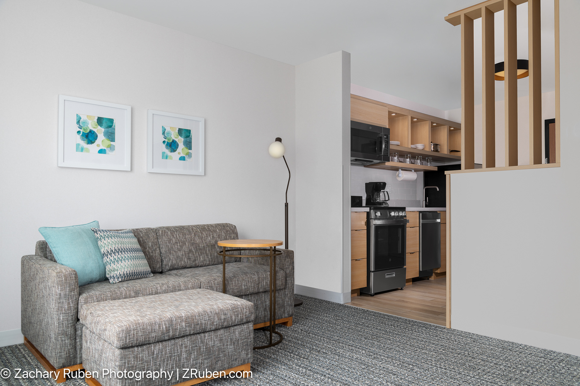 One Bedroom Suite Living Room at TownePlace Suites Norfolk