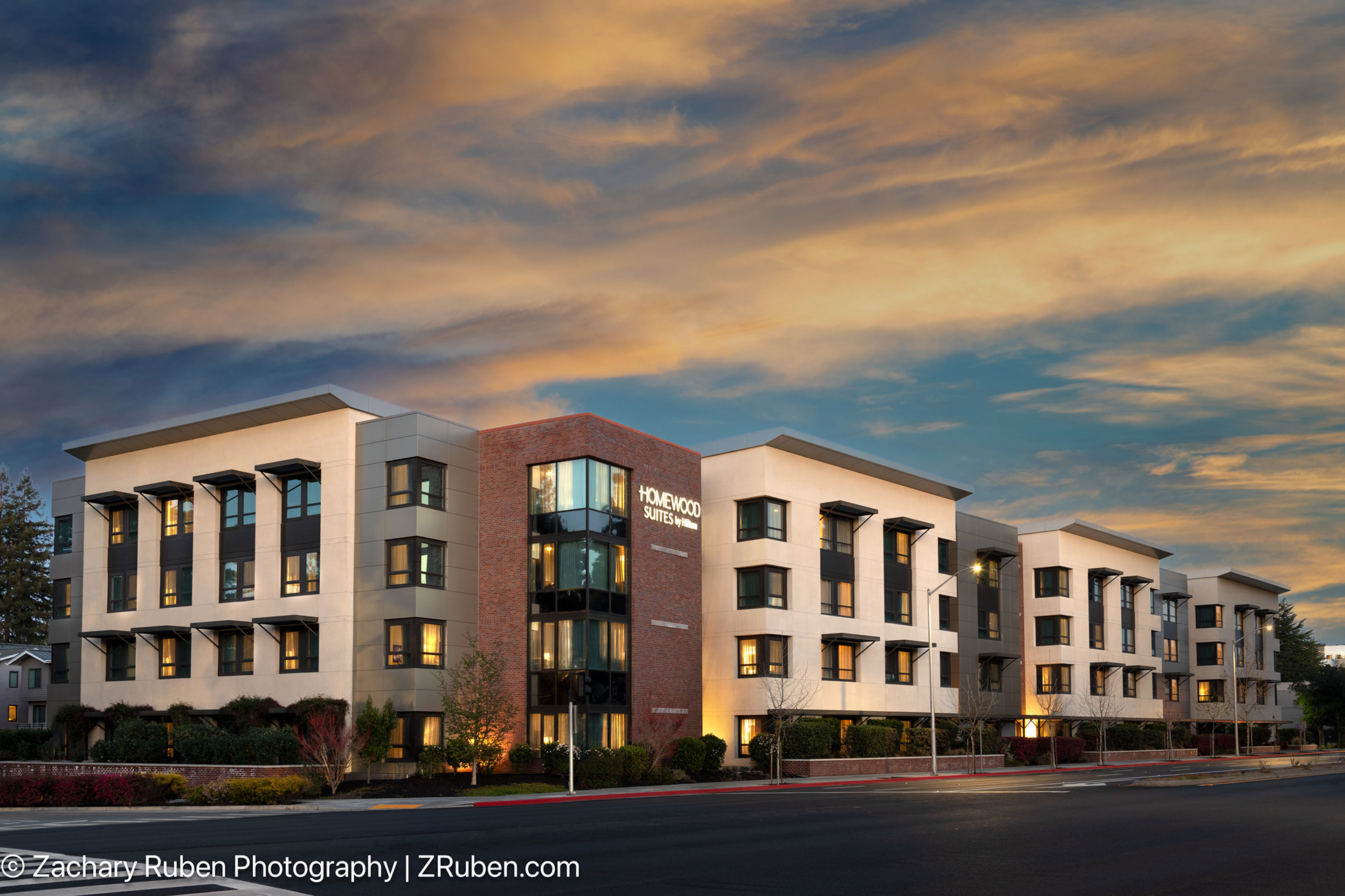 Exterior Sunset at Homewood Suites Palo Alto