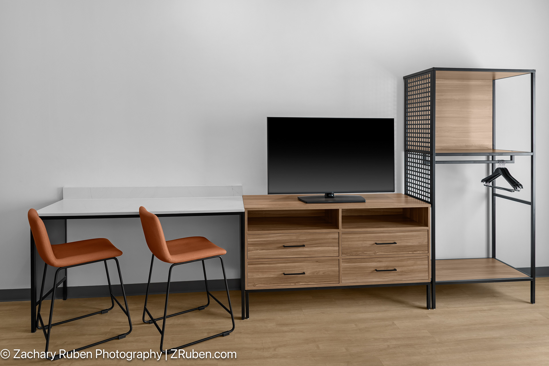 Desk and HDTV at StudioRes LaGrange