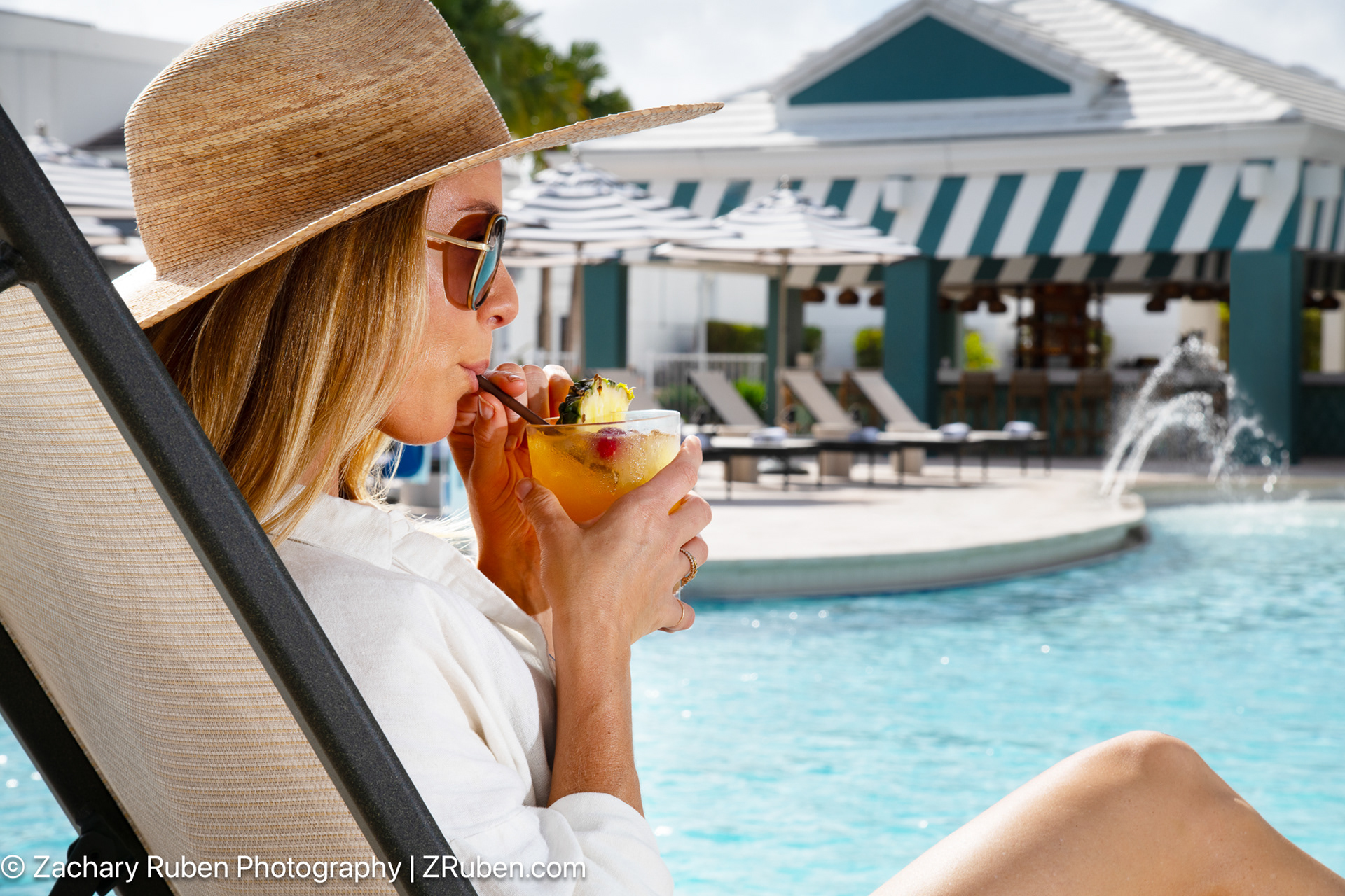Woman Enjoying Beverage at Renaissance Orlando Resort