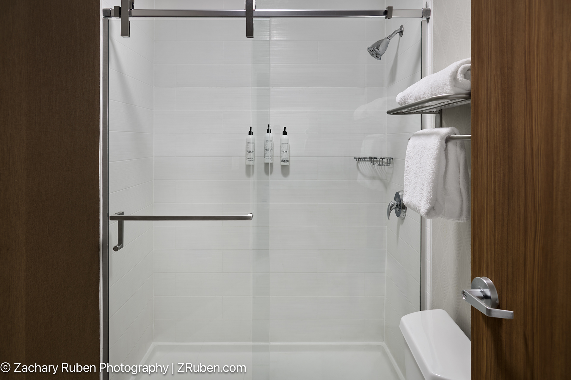 Shower Bathroom at SpringHill Suites Detroit Southfield