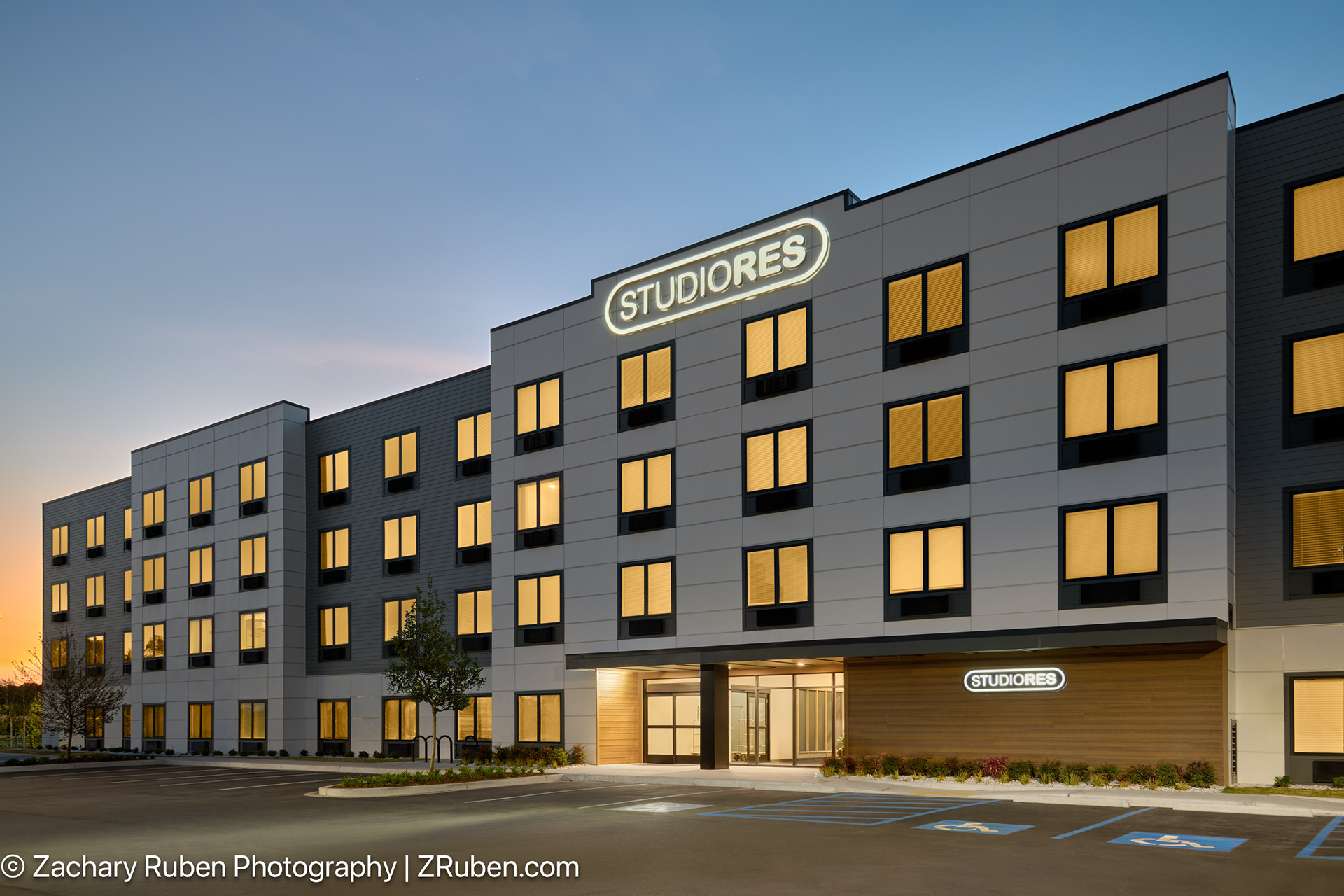Exterior Dusk at StudioRes by Marriott Columbia Harbison