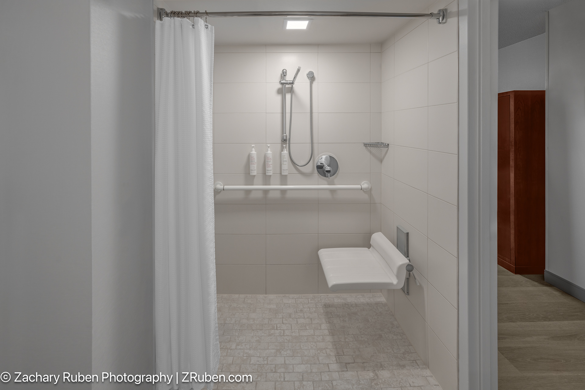 Accessible Roll-In Shower at Hanover Marriott