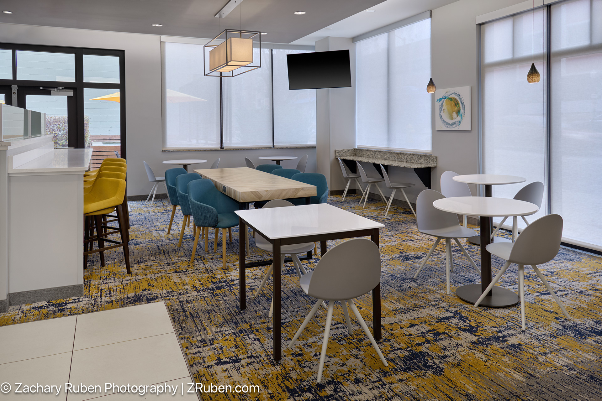 Breakfast Seating Area at TownePlace Suites Lawrence Downtown