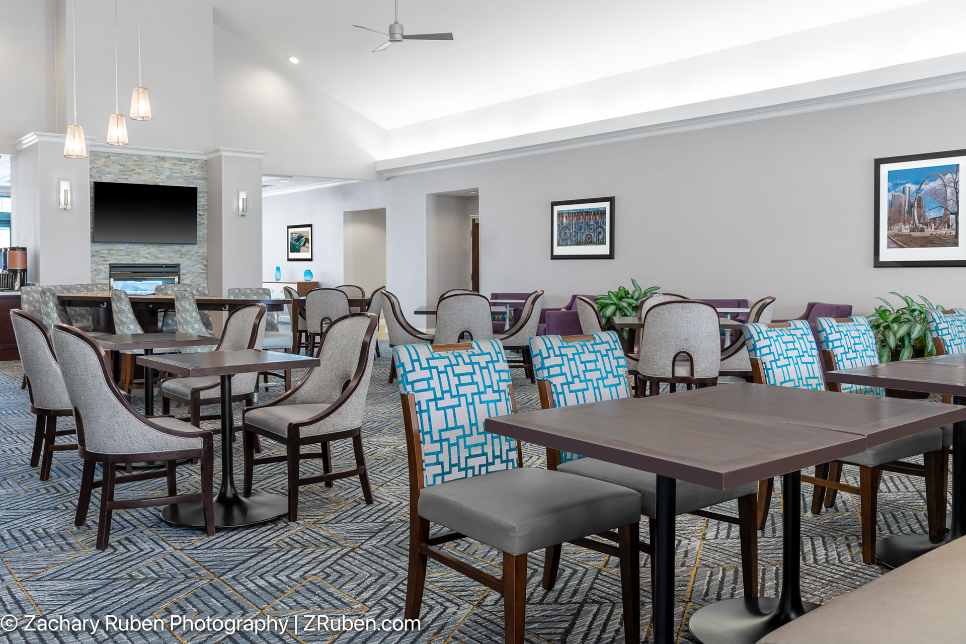 Breakfast Seating Area at Homewood Suites Detroit Troy