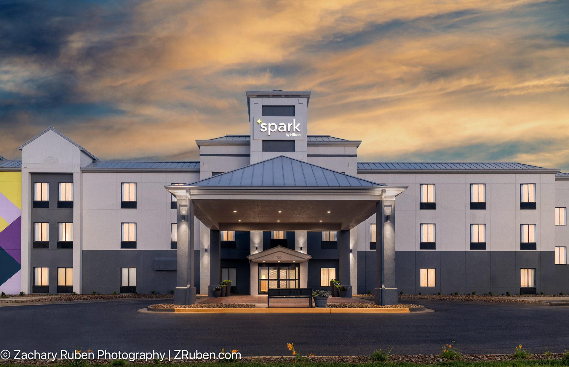 Exterior Dusk at Spark Lansing