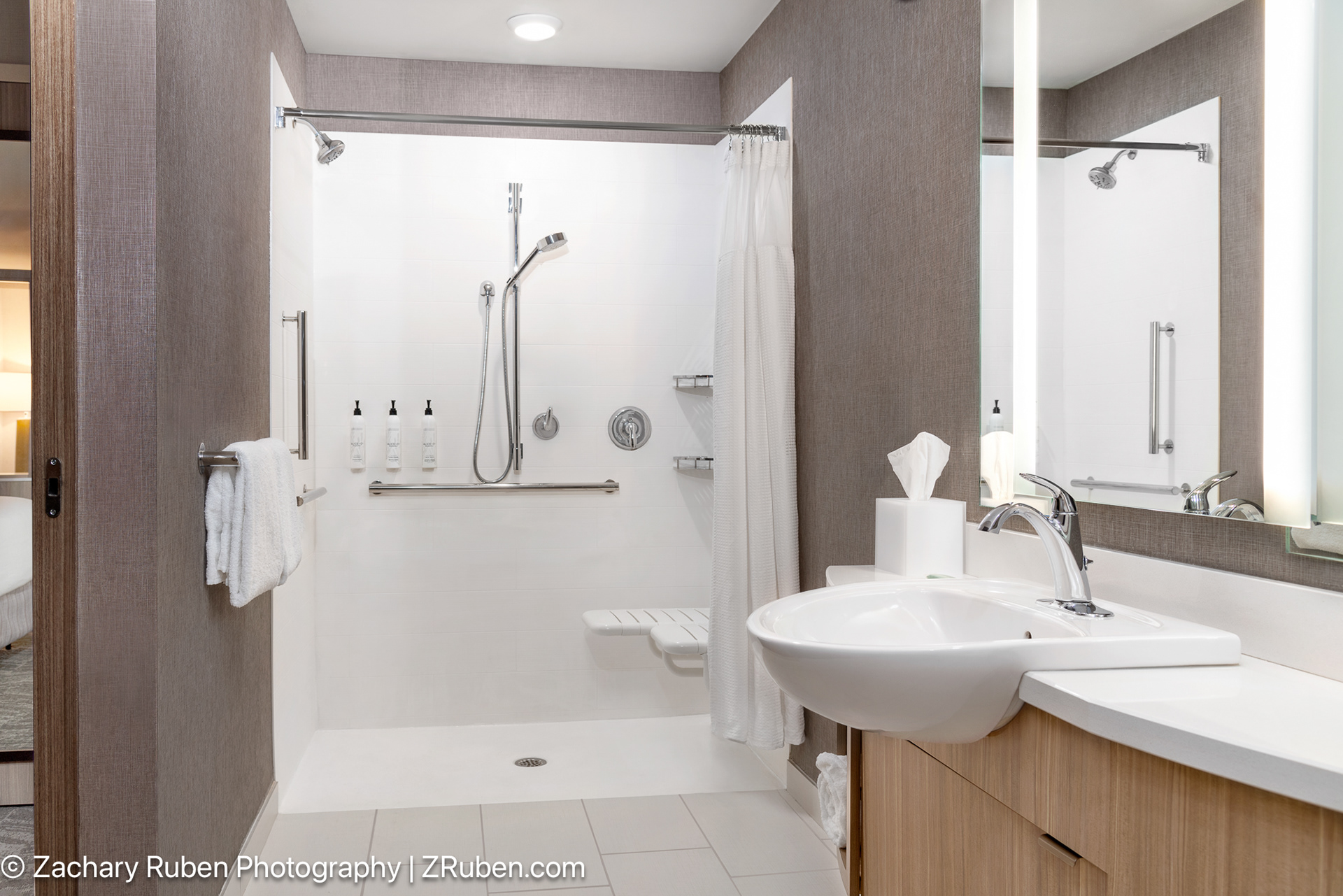 ADA Roll-In Shower Bathroom at SpringHill Suites Holland