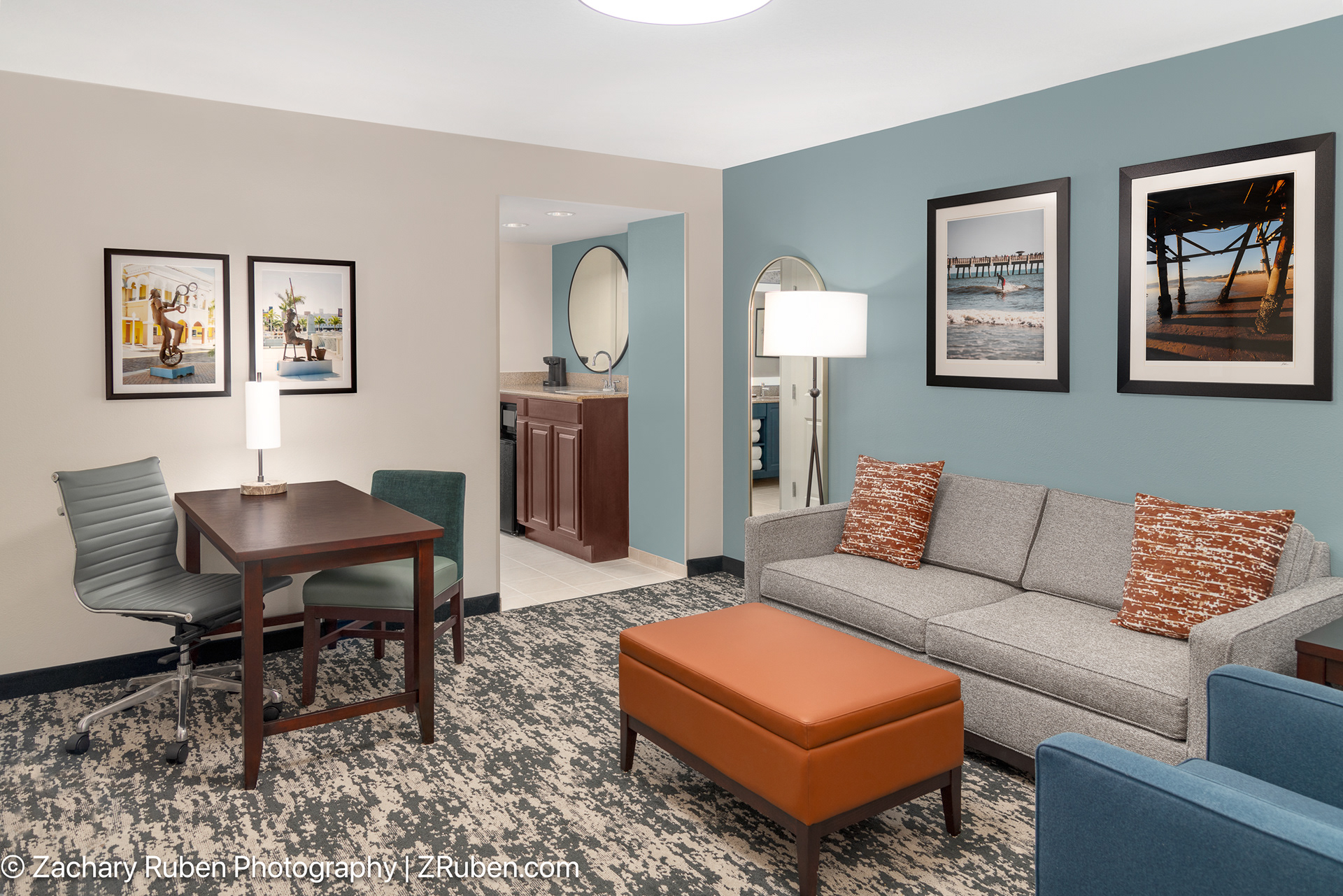 Suite Living Room at Embassy Suites Fort Myers Estero