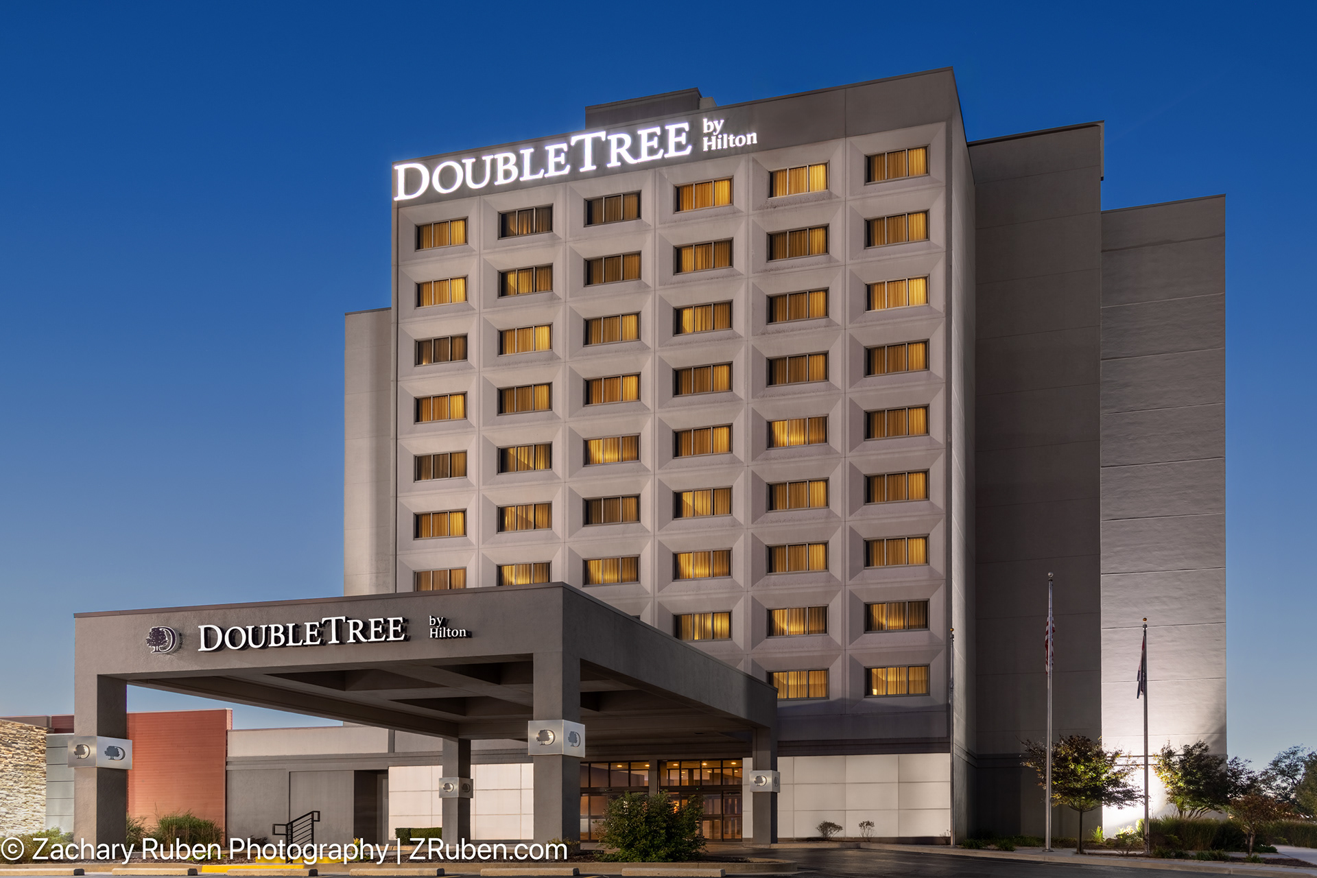 Exterior Dusk at Doubletree Springfield