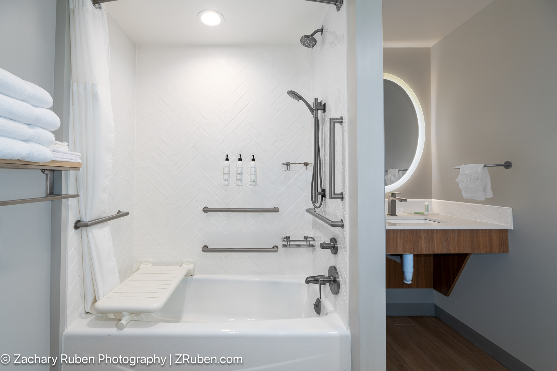 ADA Shower/Tub Combination Bathroom at TownePlace Suites Norfolk