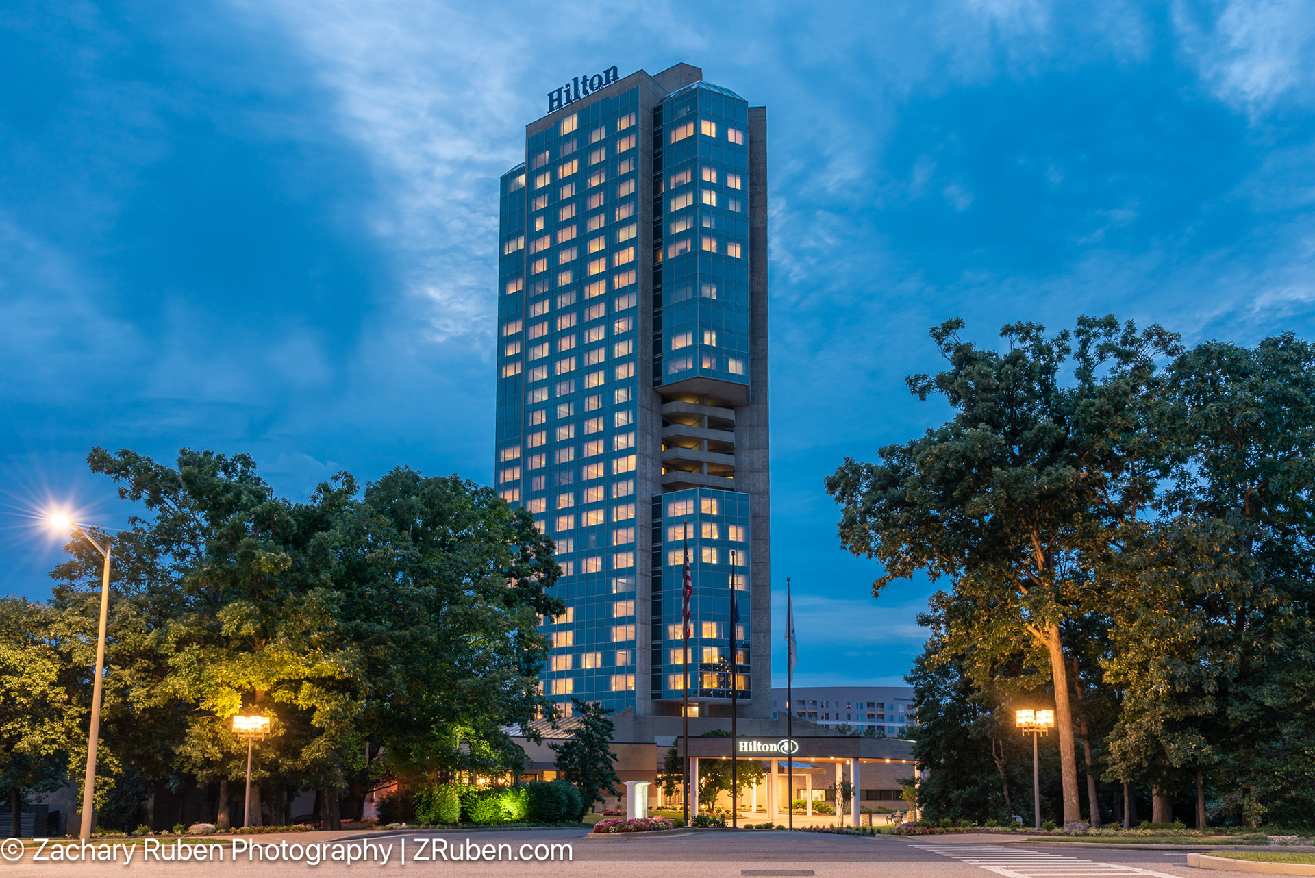 Exterior Dusk at Hilton Alexandria Mark Center