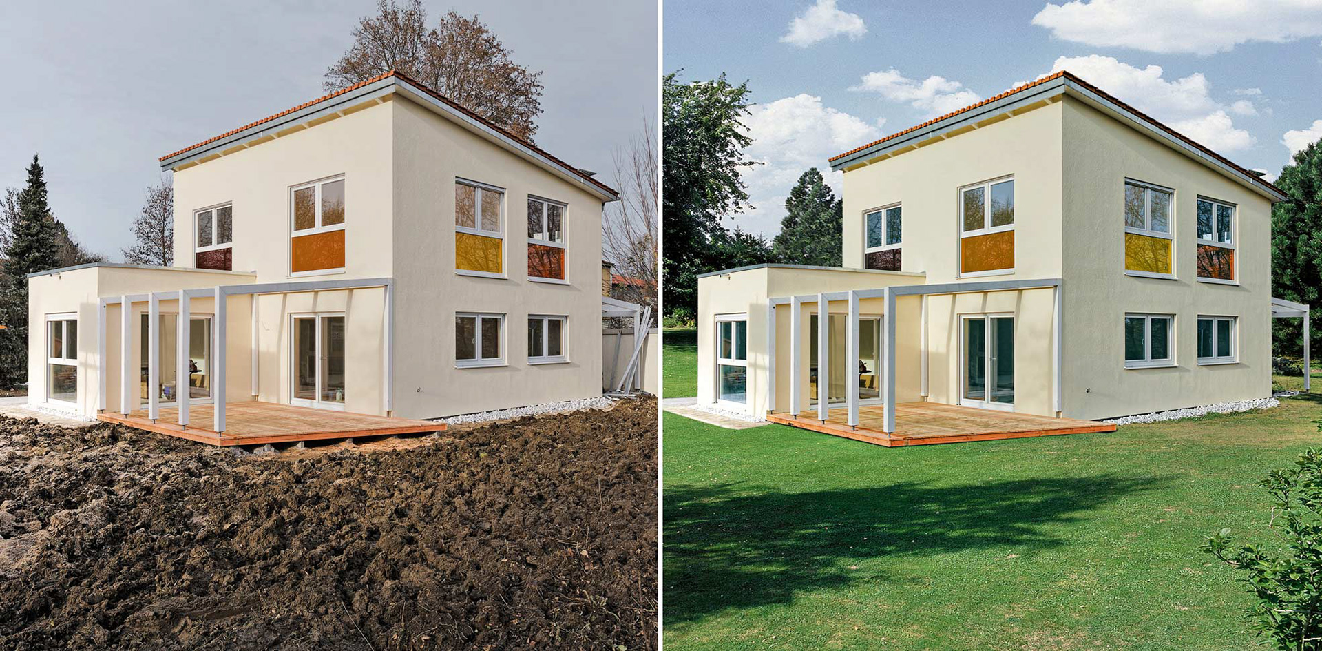 Luxhaus, Bildmontage, Bildretusche Umfeld im Sommer