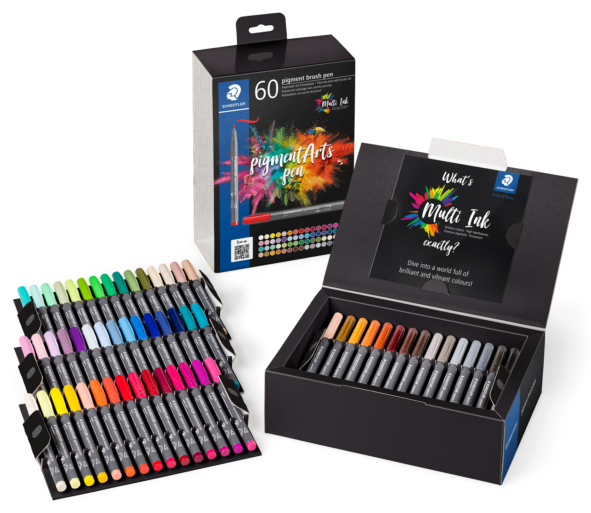Staedtler Pigmentarts Sortiment 60 Farben in Kartonfaltschachtel