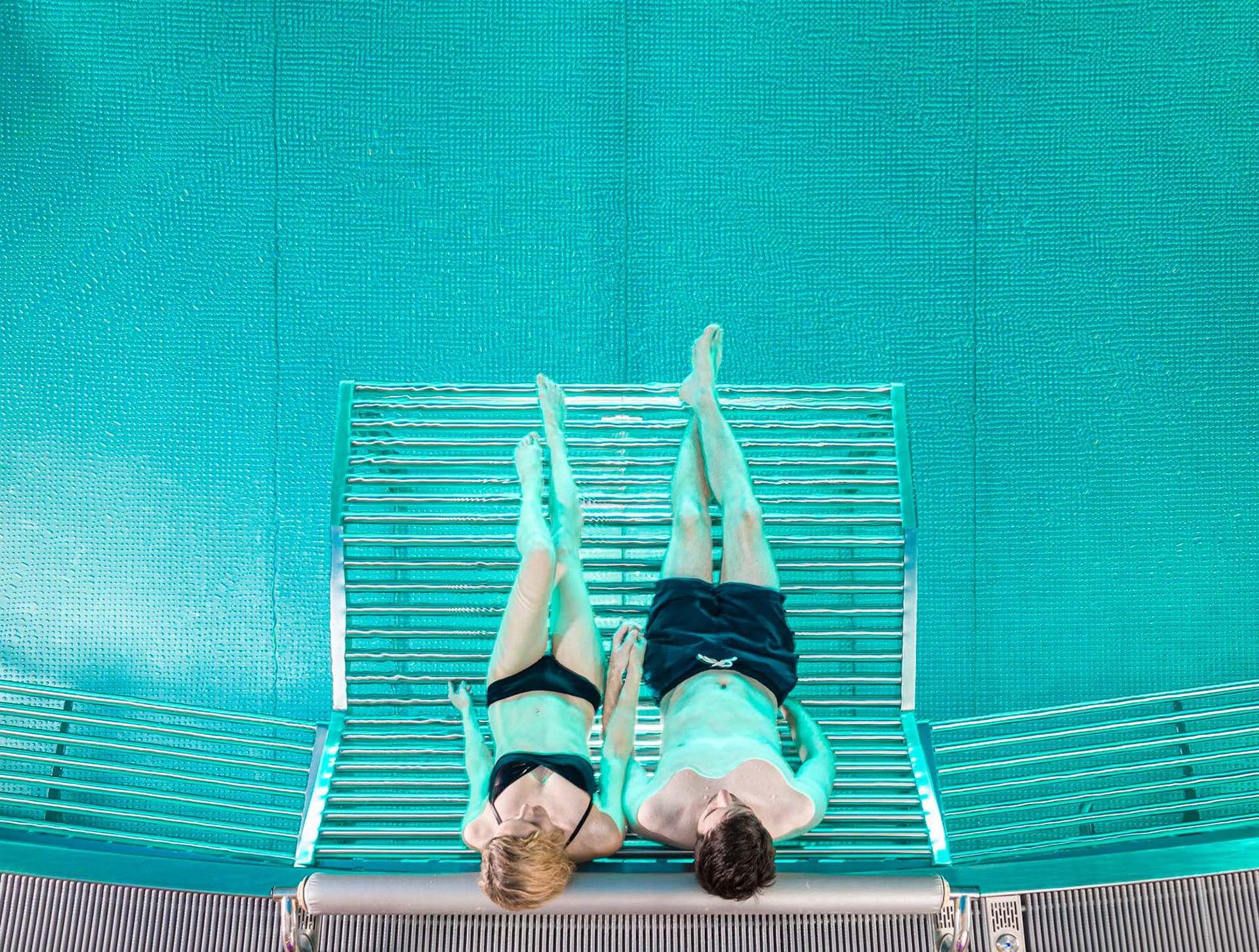 Edelstahl Whirl-Liegen, Wasserwelt "Schlössla", Landhotel Sponsel-Regus