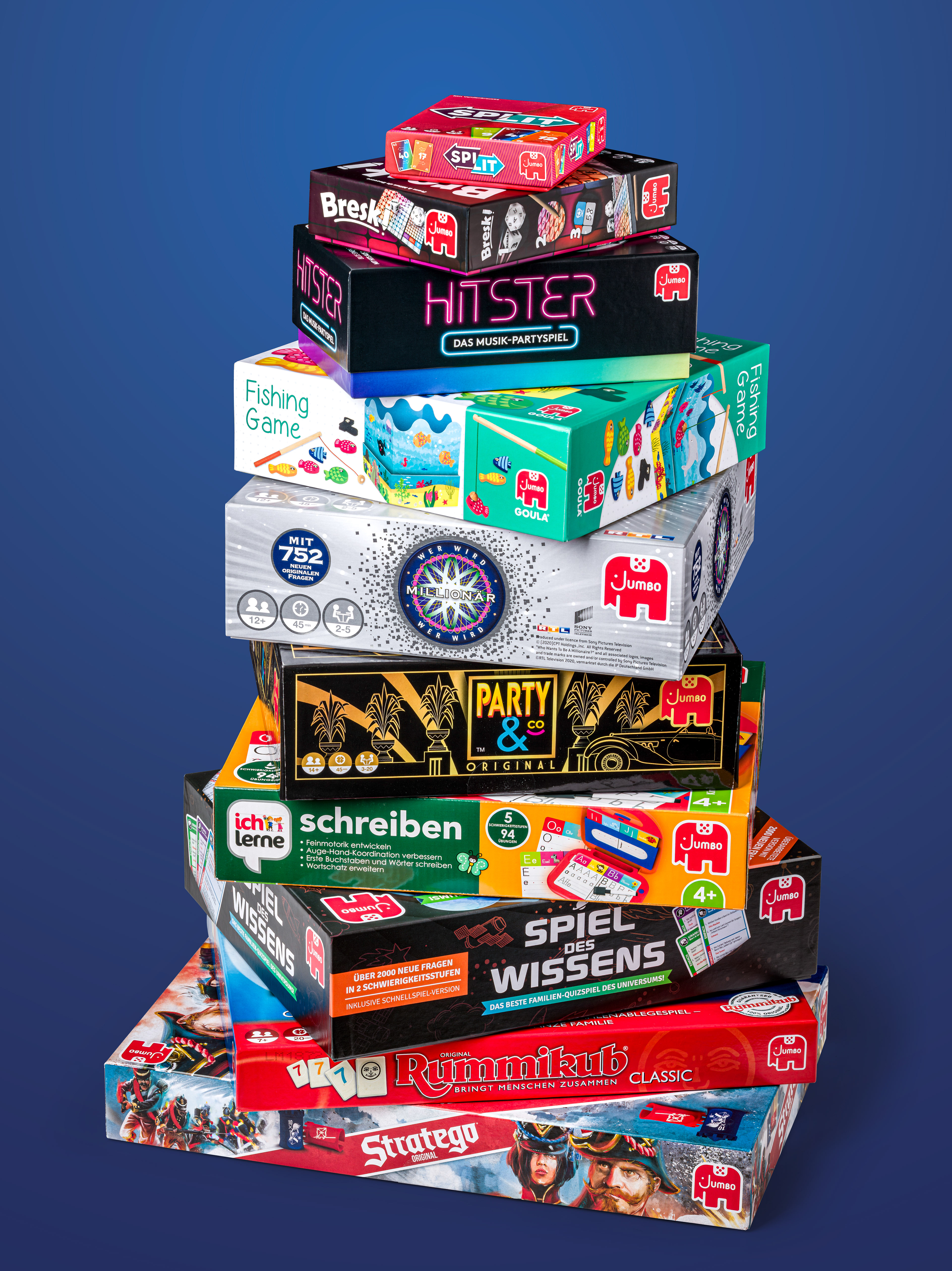 Jumbo Group, die beliebtesten Gesellschaftsspiele, Verpackungsturm