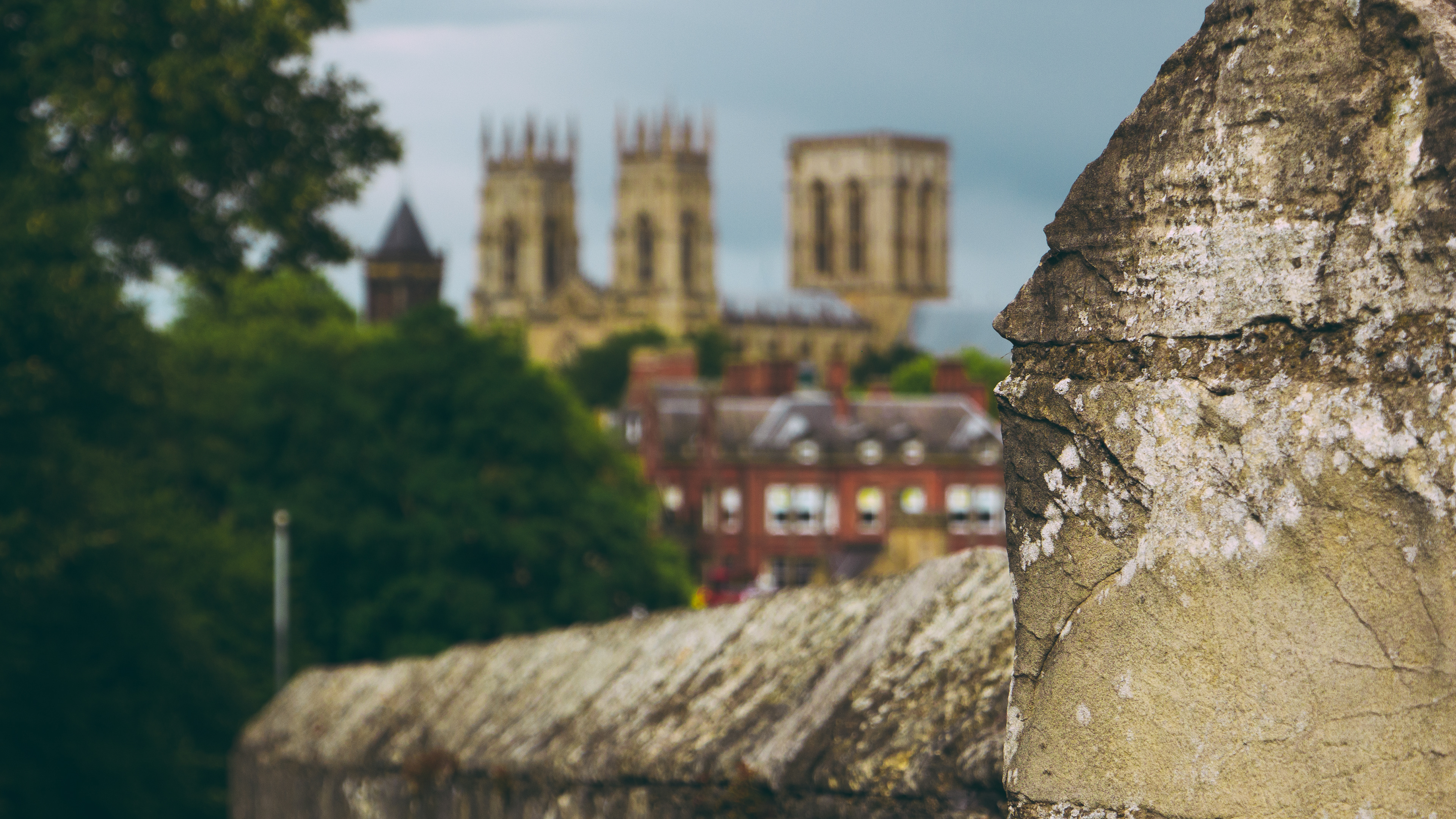 The walls of York overlooking the Minster