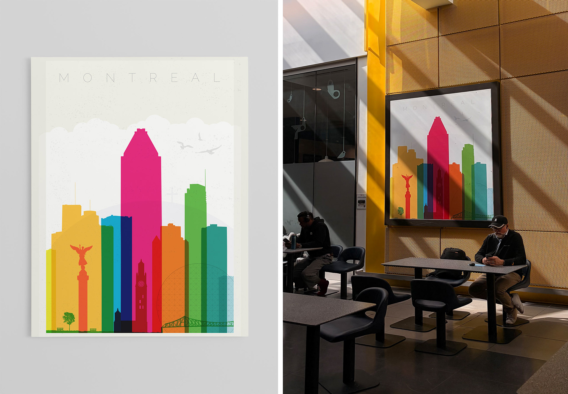 My "Colourful Montréal" illustration at Montreal Trudeau International Airport.