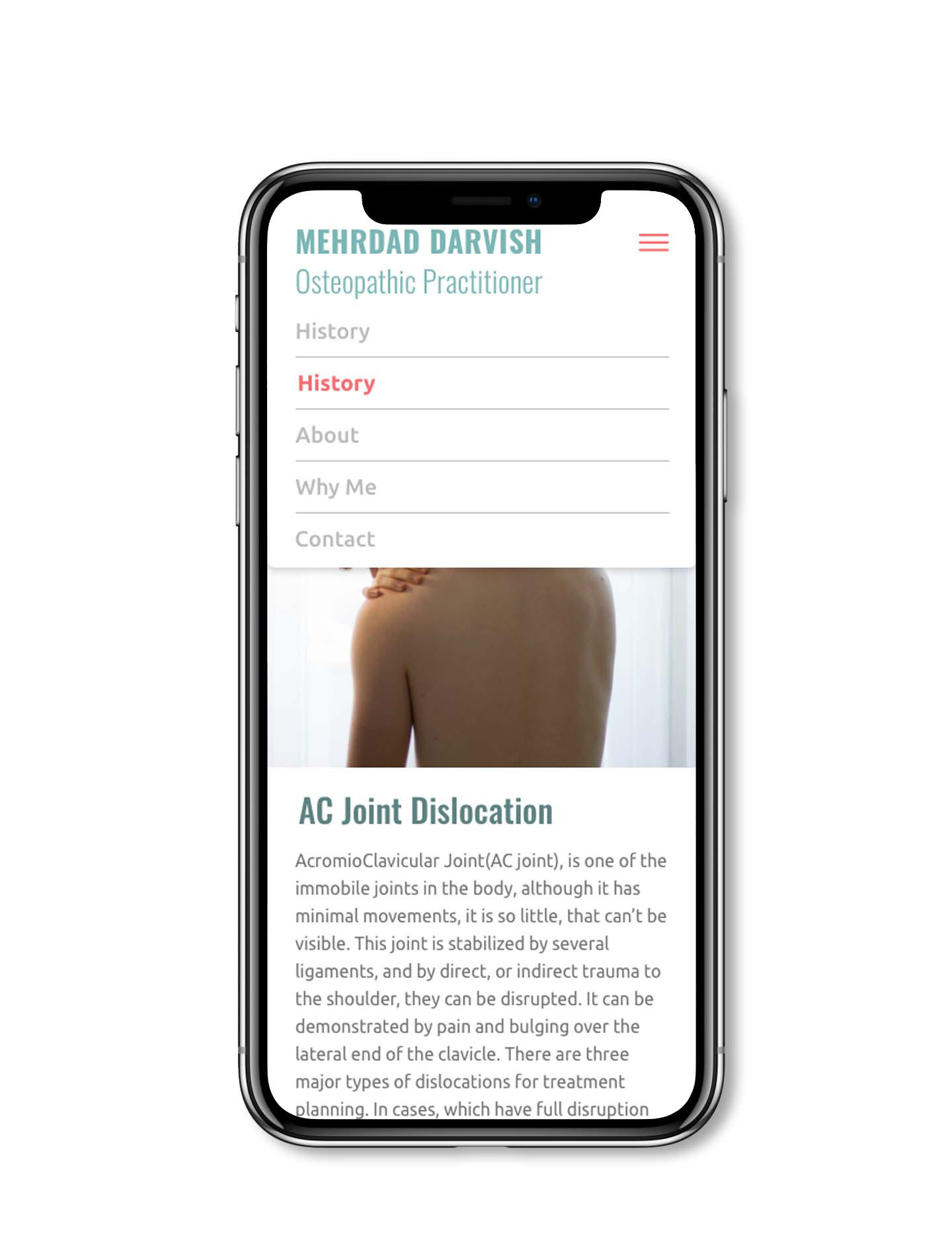 Top Navigation Selected Mobiel View