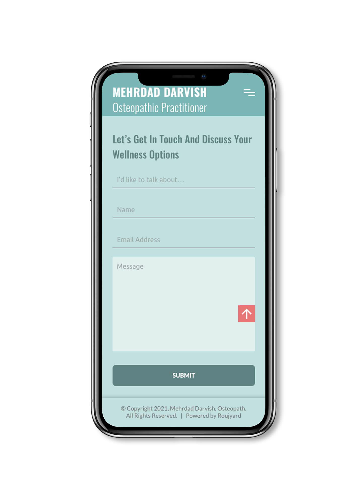 Mobile View Contact Page