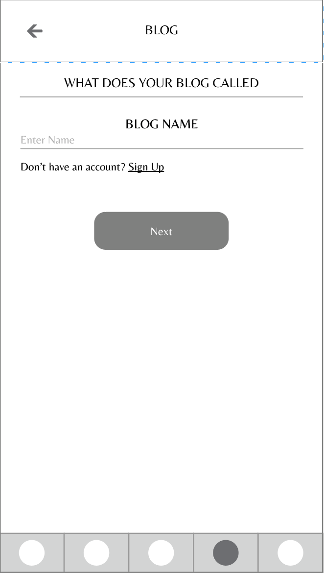 Start Blog Screen