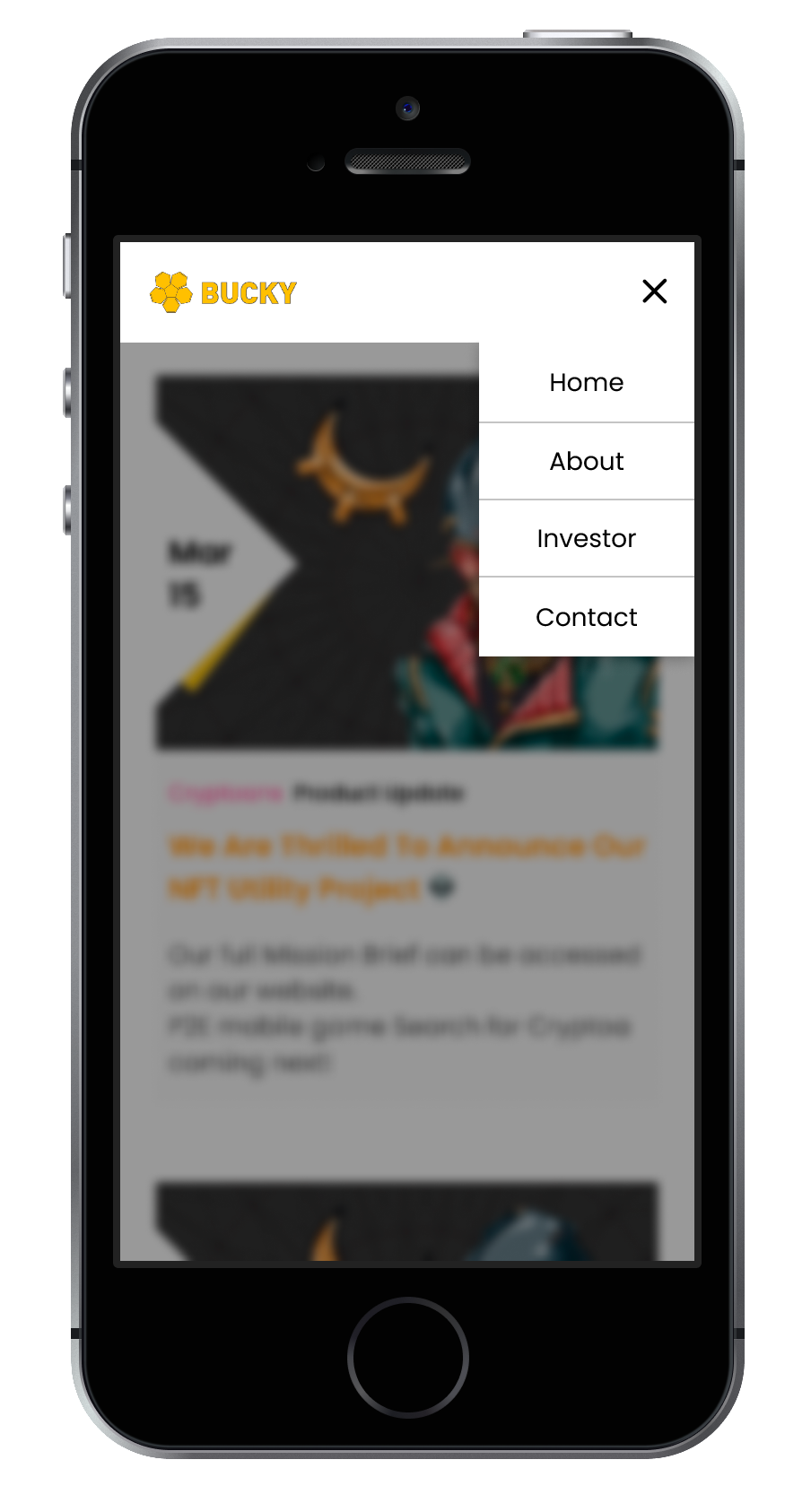 Mobile View - Menu