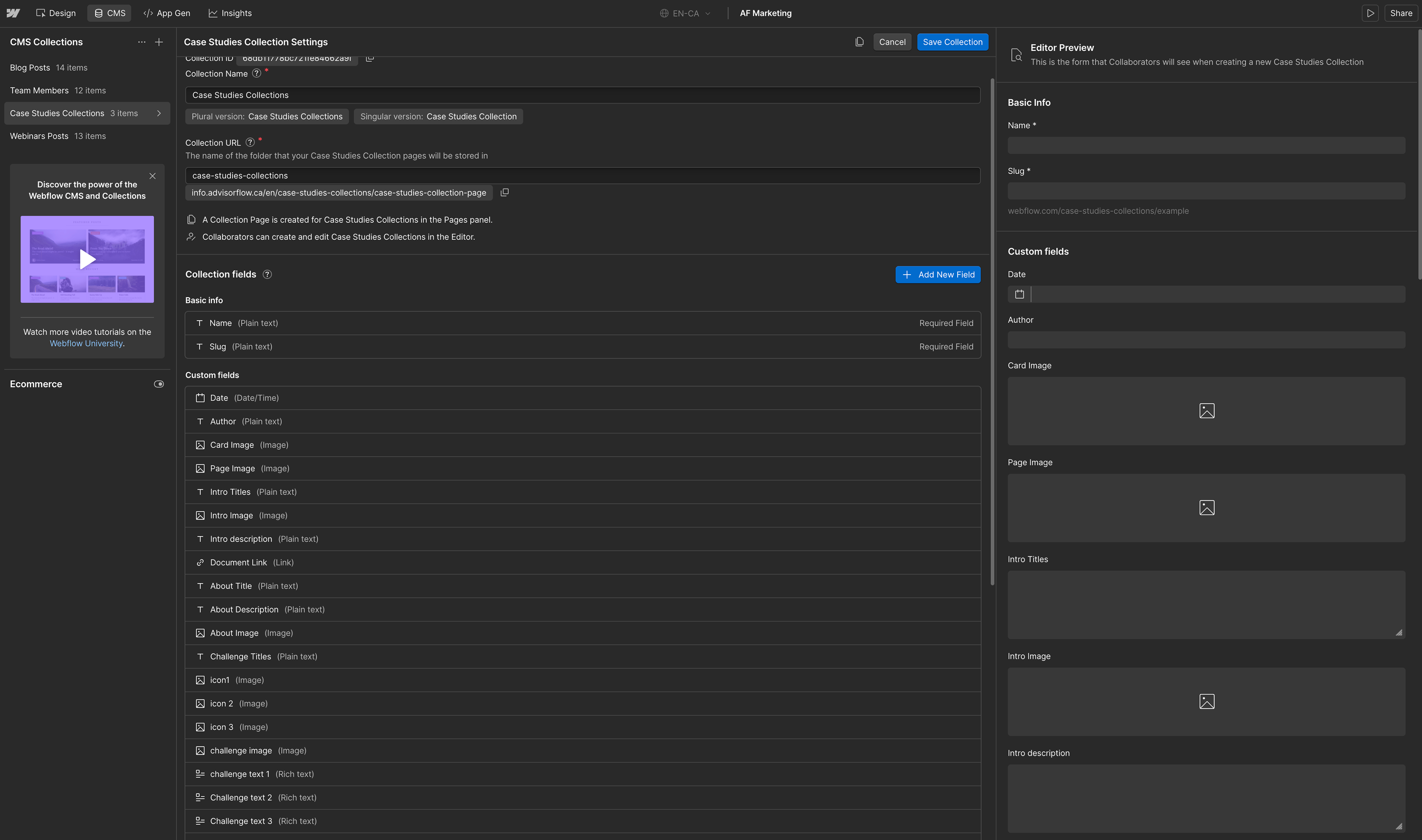 CMS Case Study Setup