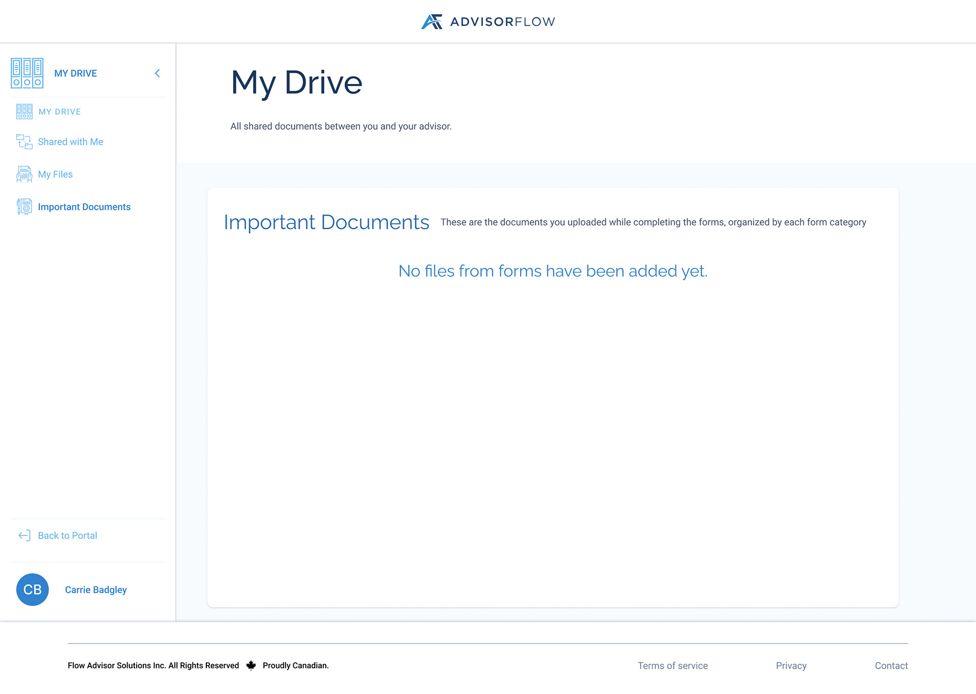 Important Documents Empty State