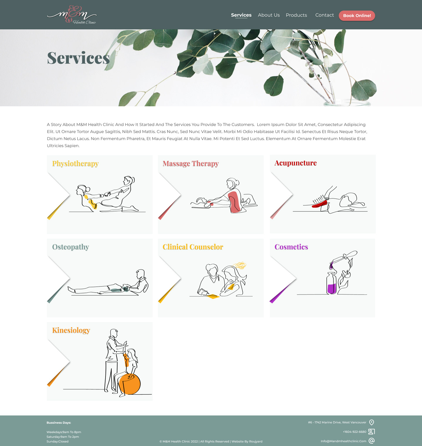 Services Landing Page