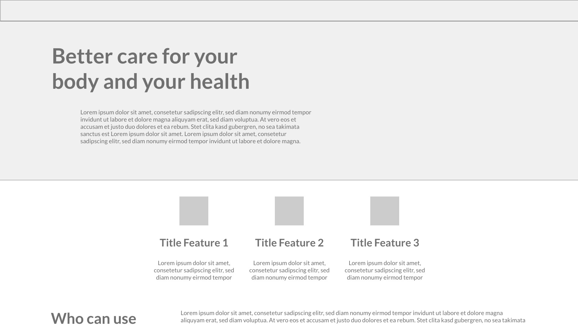 Wireframe- Landing Page