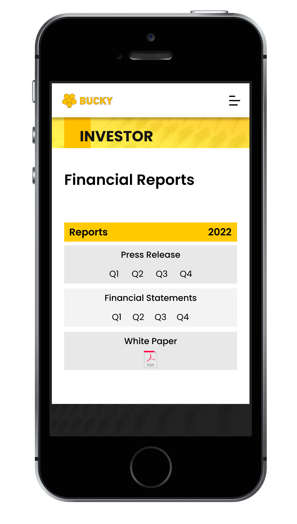 Mobile View - Investor Page (cont.)