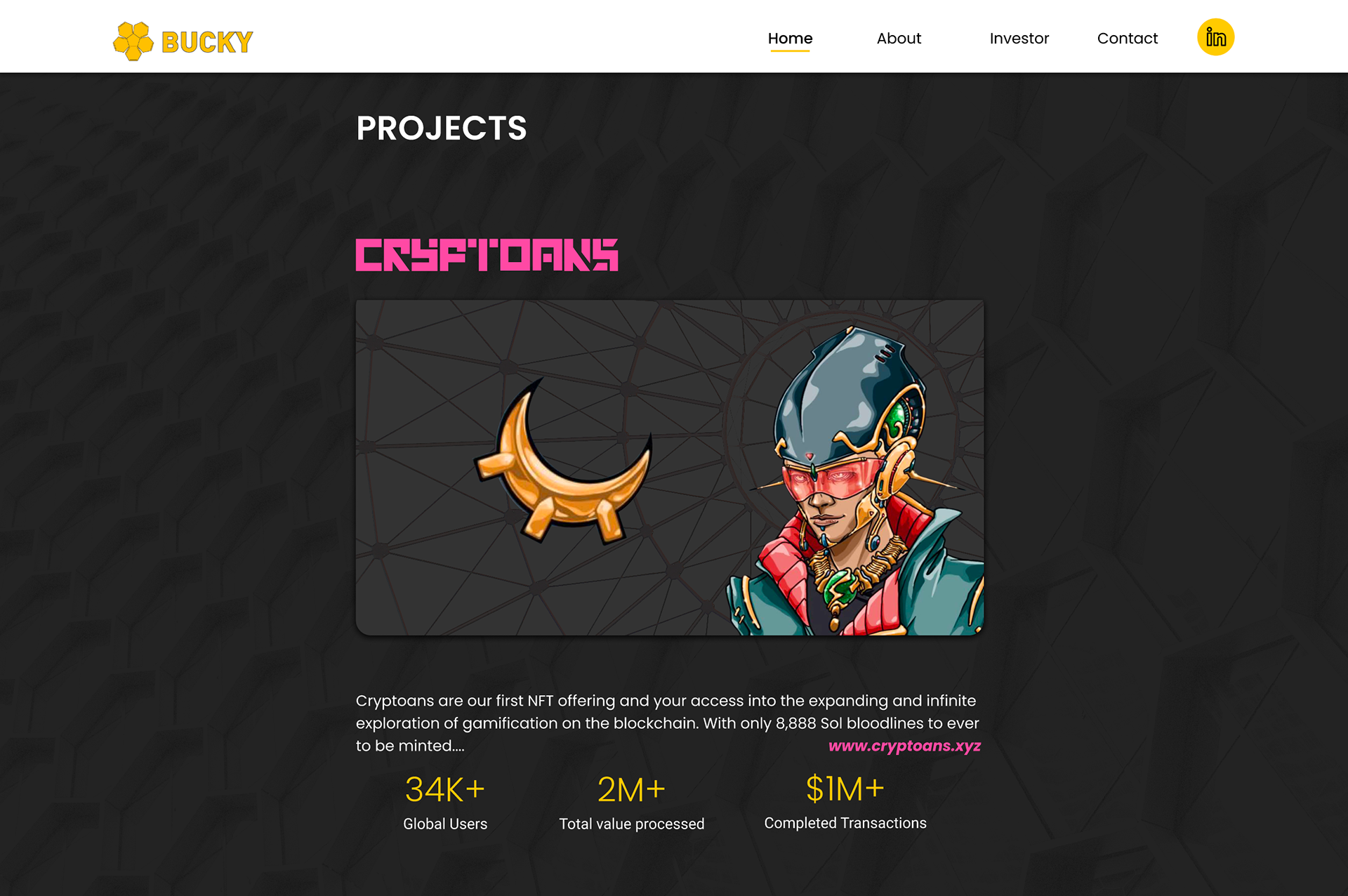 Desktop Version - Home Page (Projects)