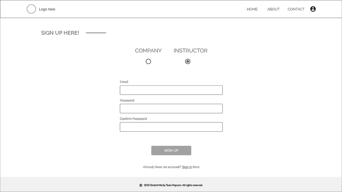Wireframe - Sign Up