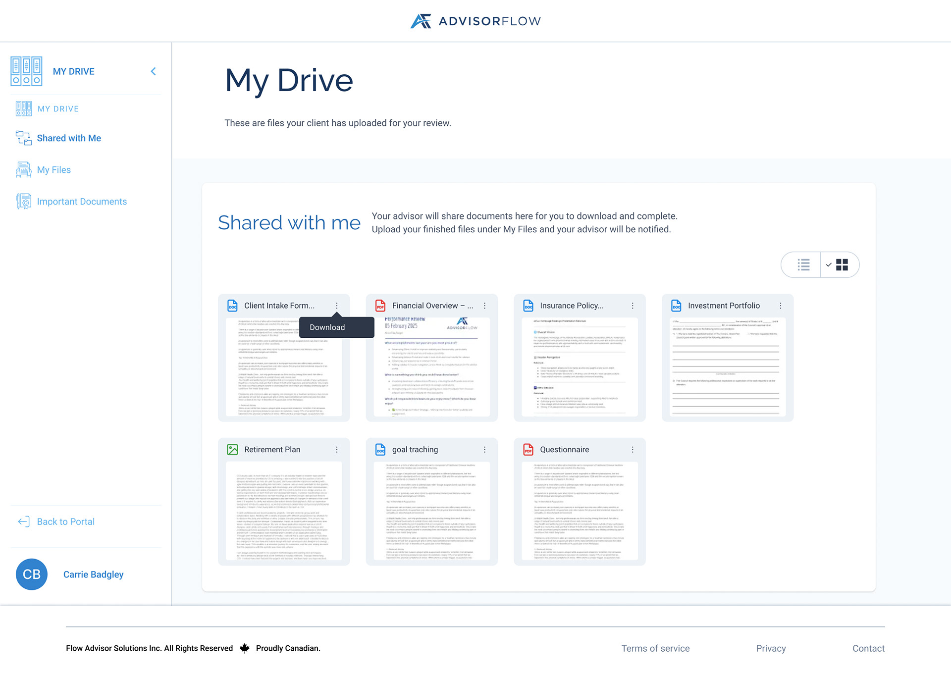 Shared with Me Grid View Overflow Open