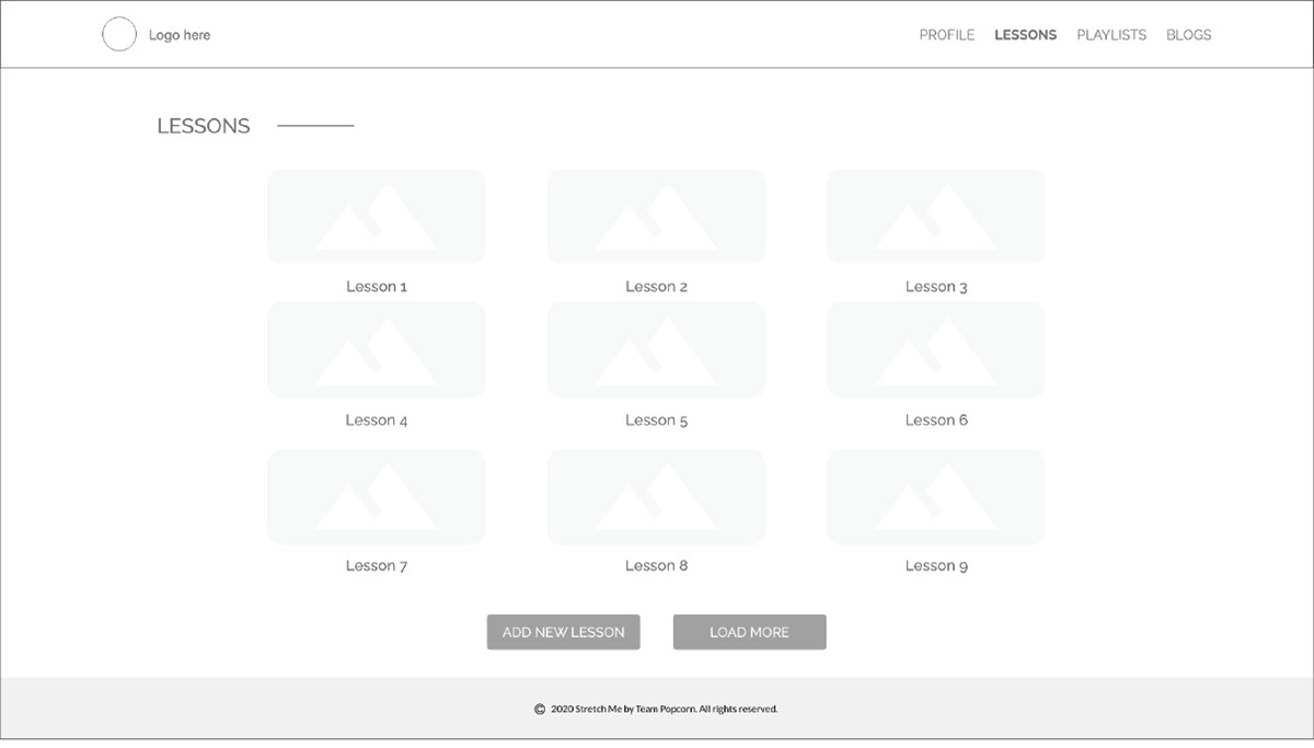 Wireframe - Instructor Lesson Collection Page