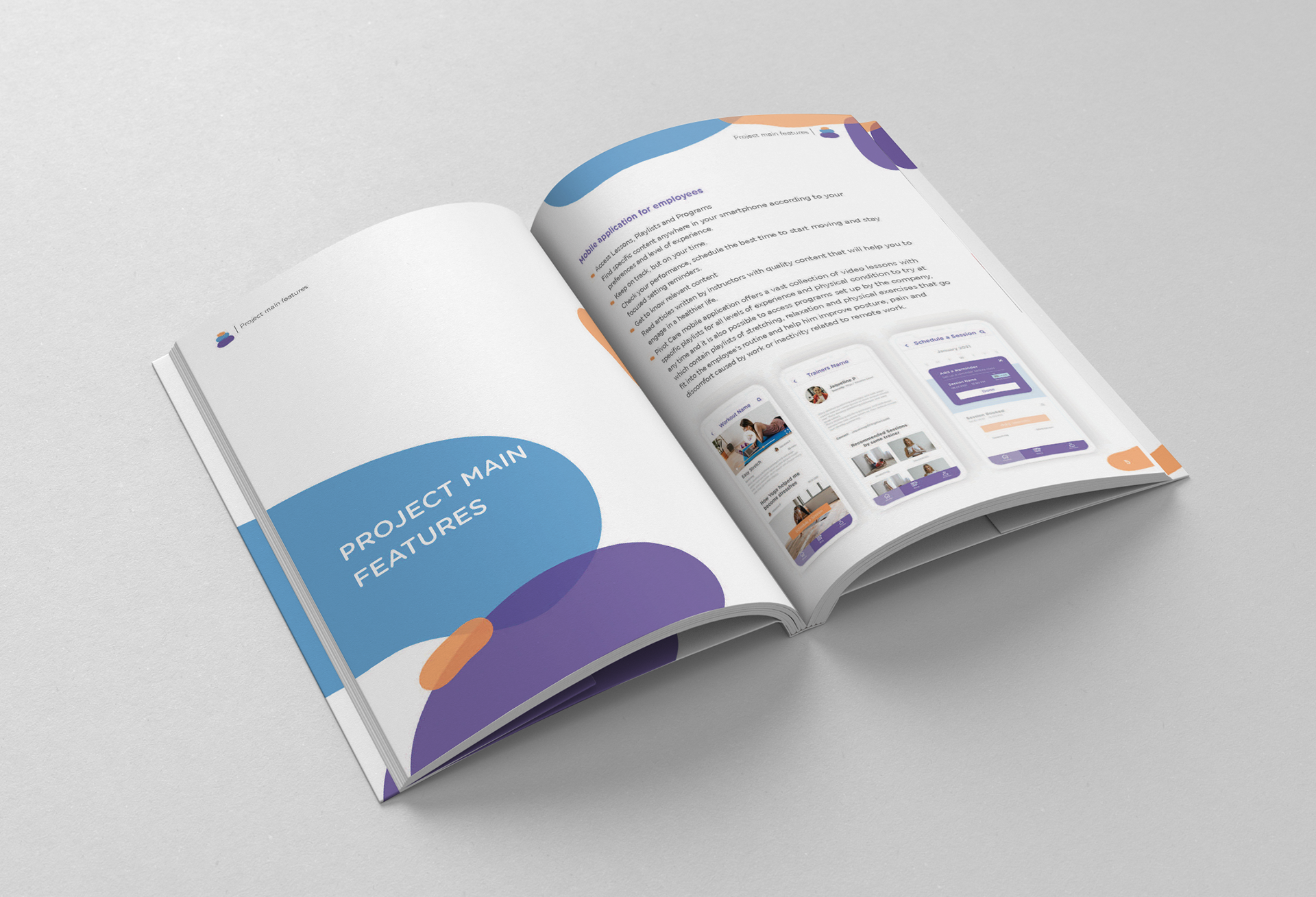 Inside Pages with divider for each section
