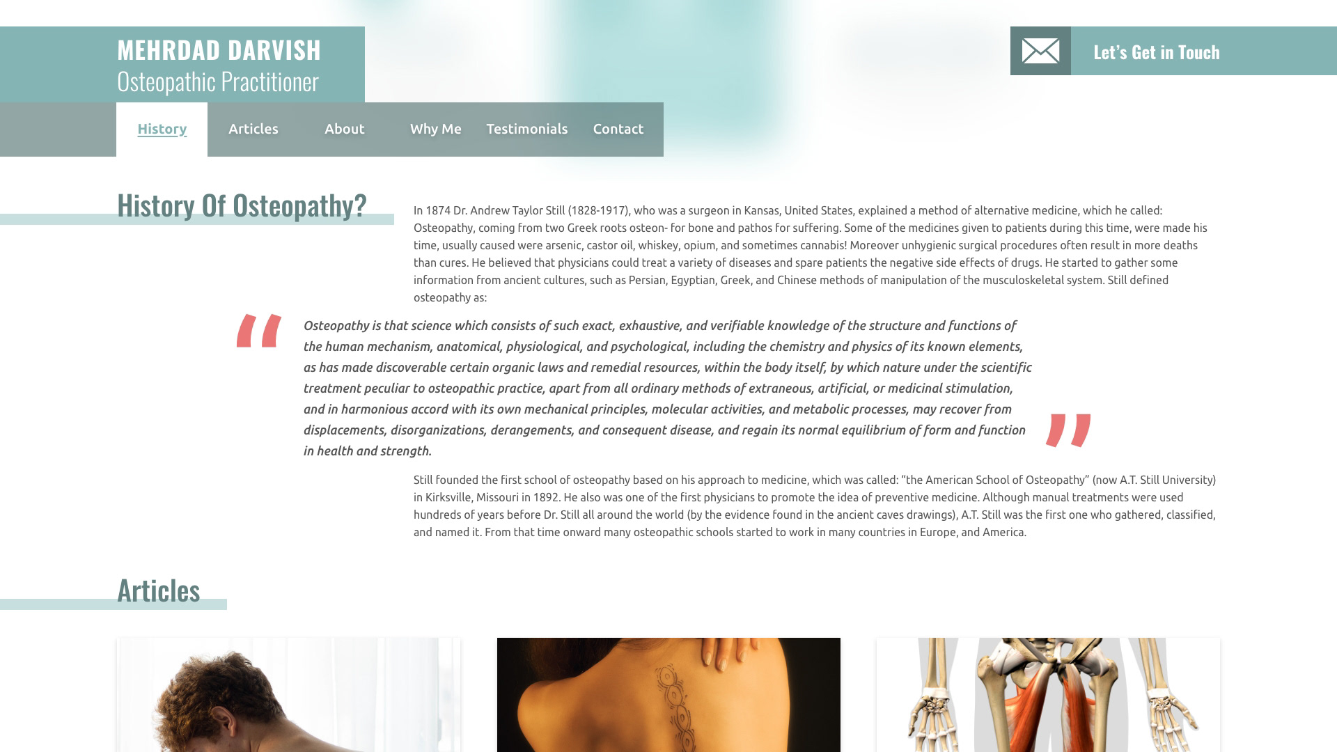 Mockup History of Osteopathy