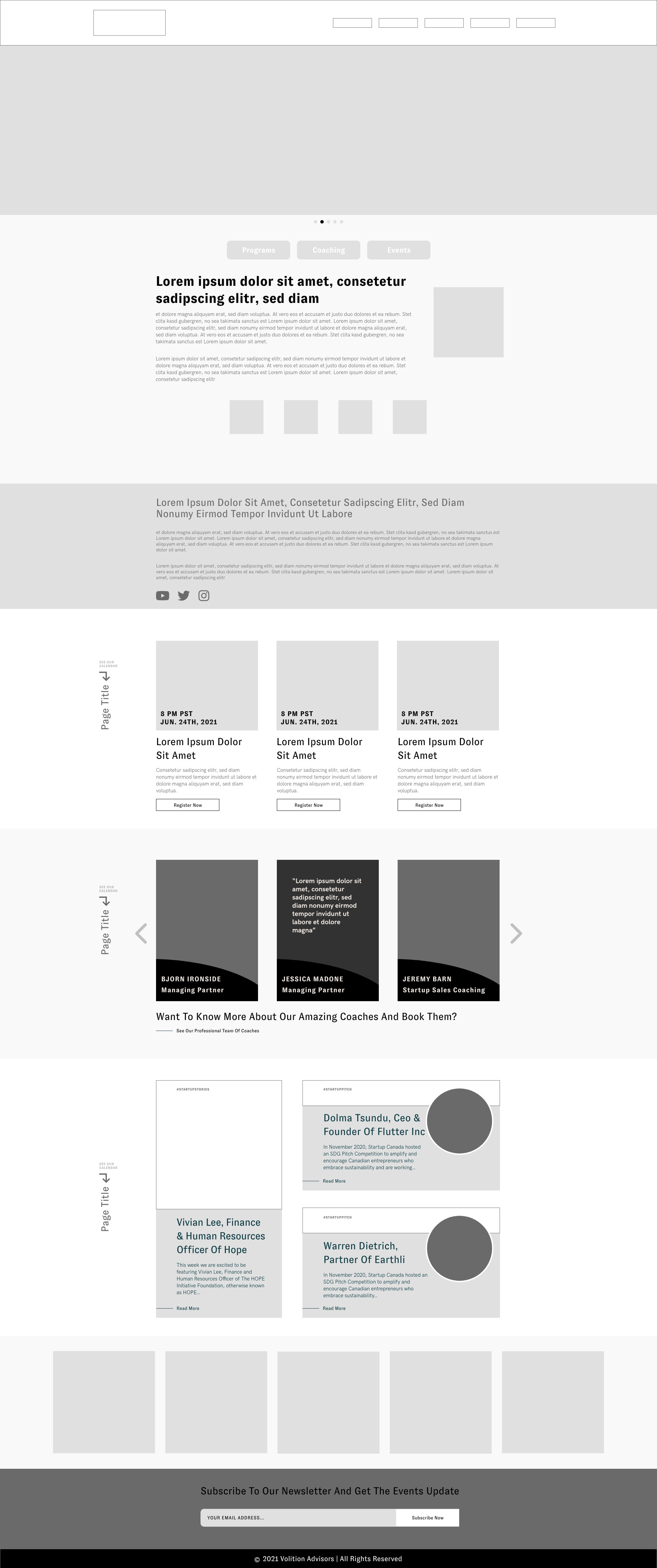 Home Page Wireframe