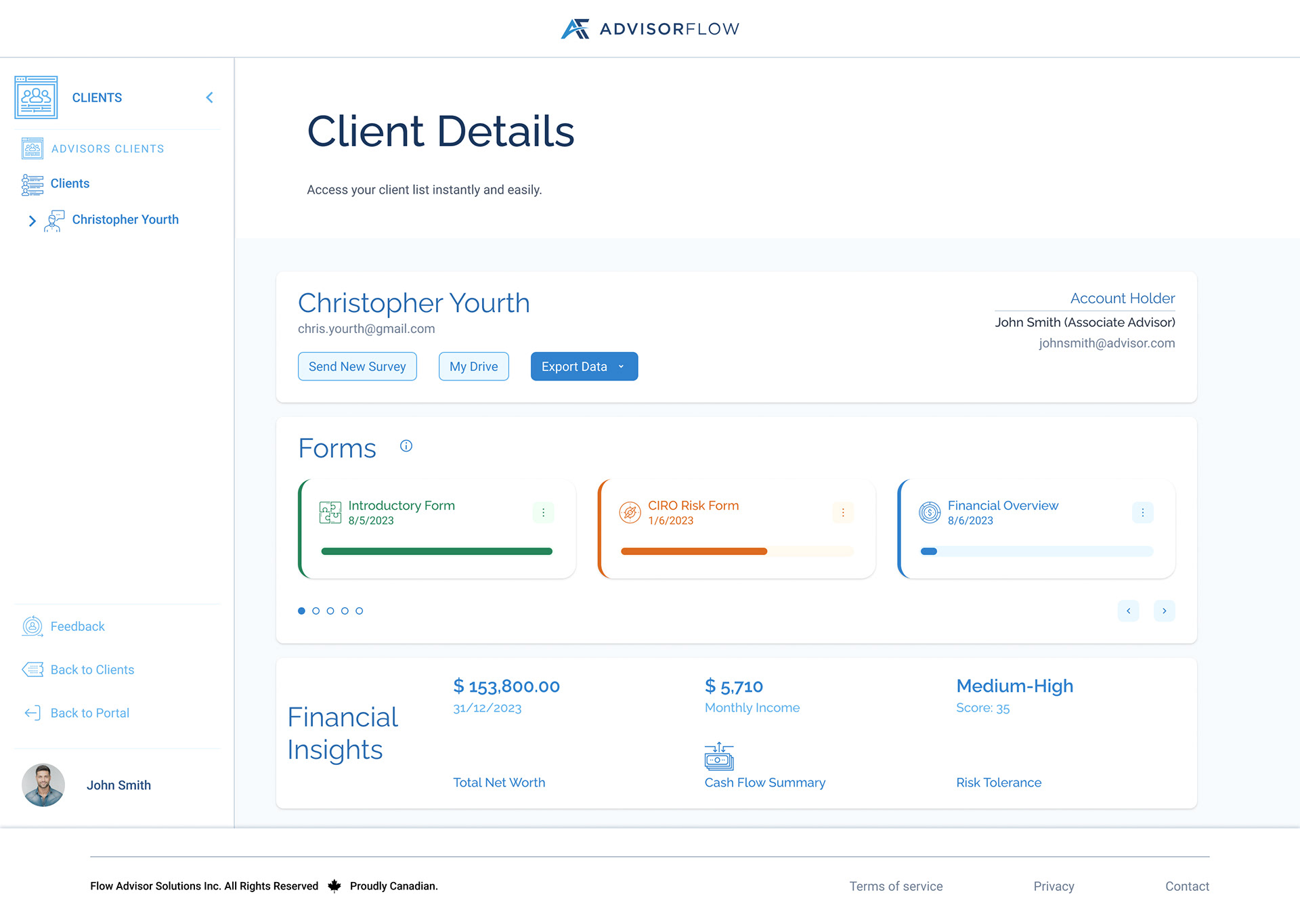 Client Details Page Entry Point