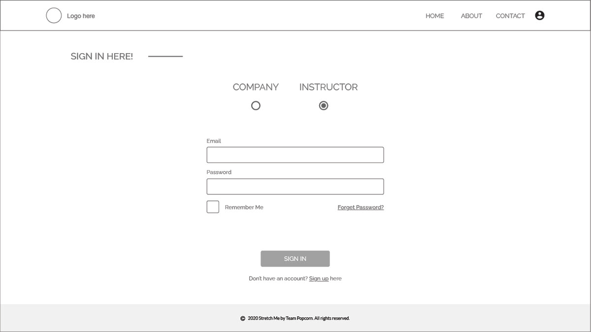 Wireframe - Sign In