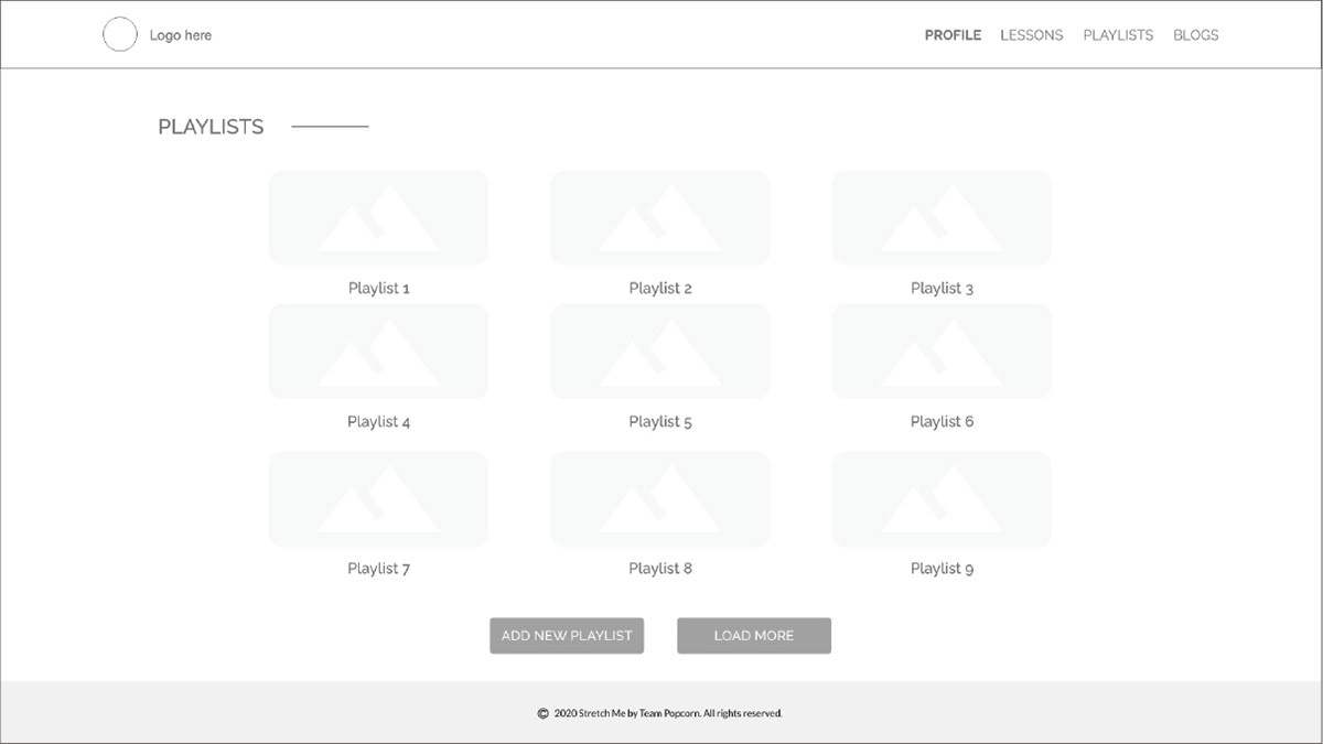 Wireframe - Instructor Playlist Page