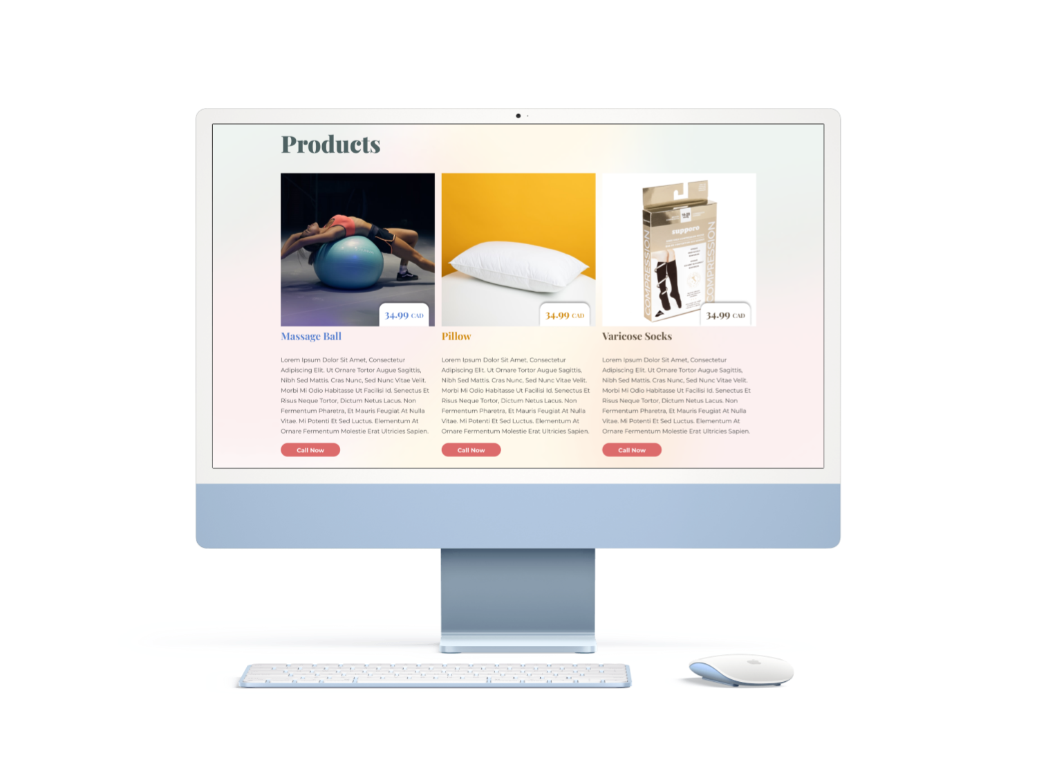 Homepage Products Section