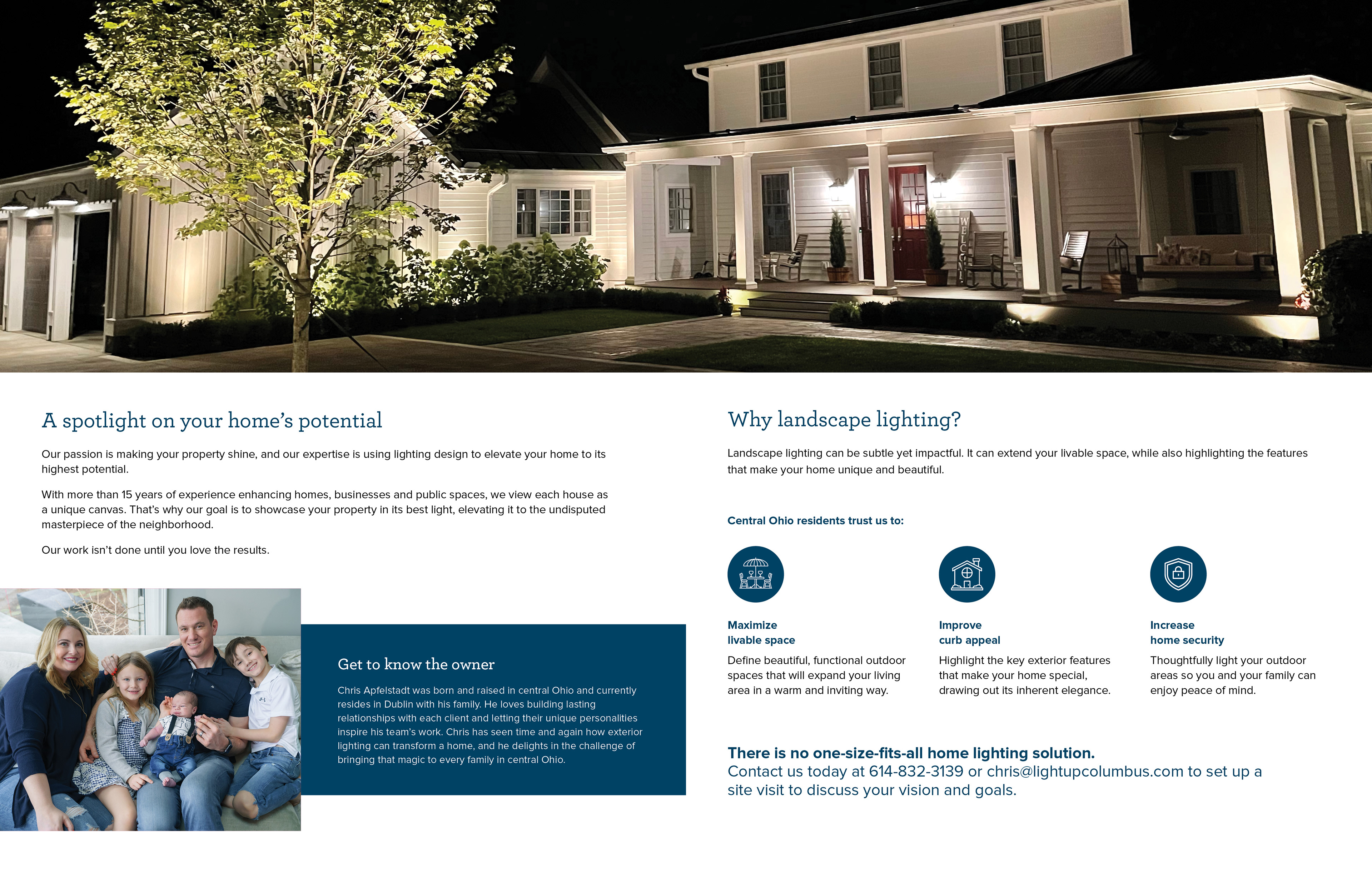 Sample spread from their existing multipage brochure.